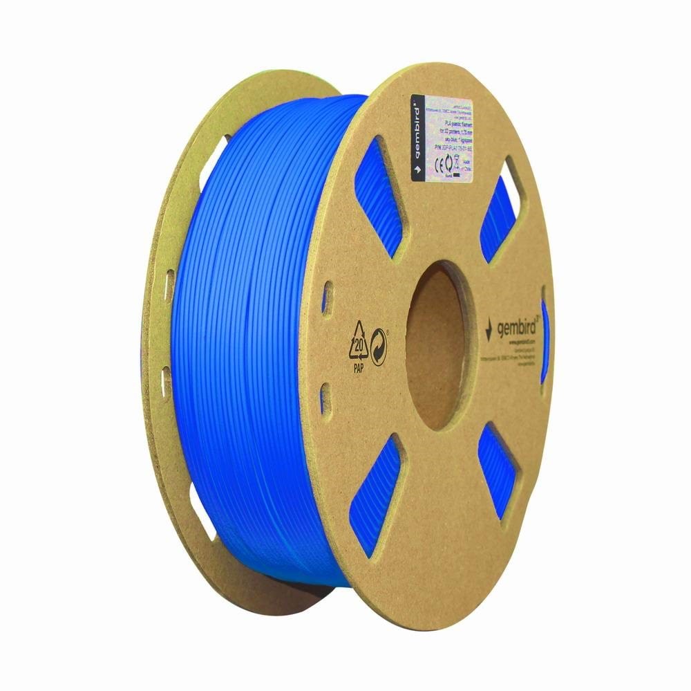 Gembird Pla Filament - Blue - 1.75mm ø - 1 kg - Filament 3D Drucker 3dp-pla1.75-01-b