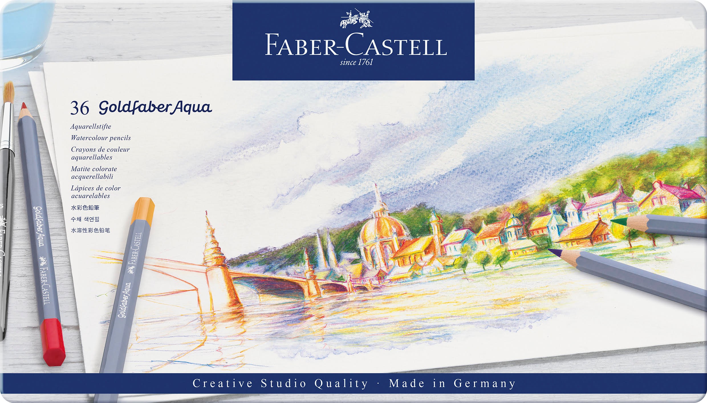 Faber-castell Aqua.Stift Goldfaber Aqua 36-metalletui - Utensilien Zum Schreiben Und Zeichnen Farbstift 114636