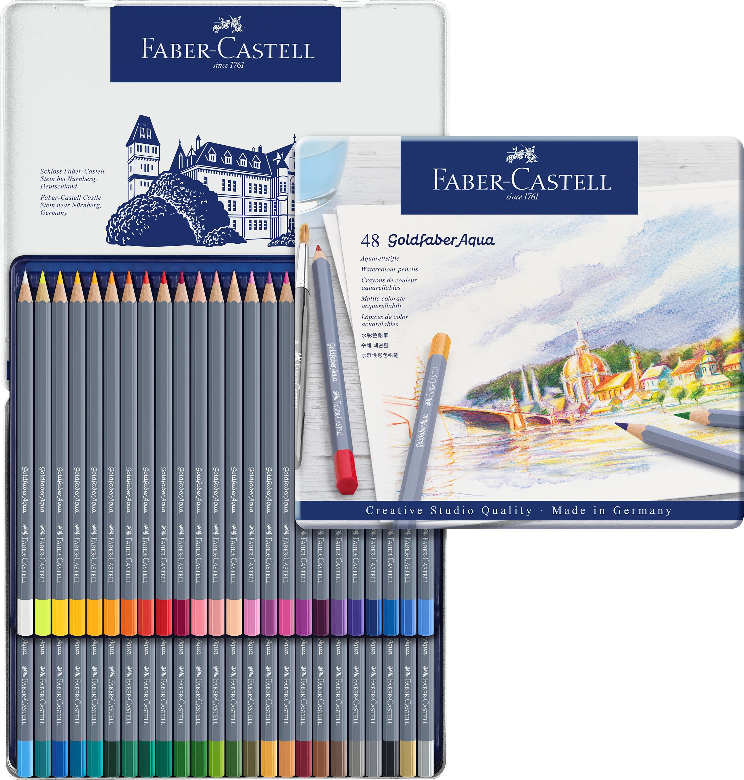 Faber-castell Aqua.Stift Goldfaber Aqua 48-metalletui - Hobby Zubehoer