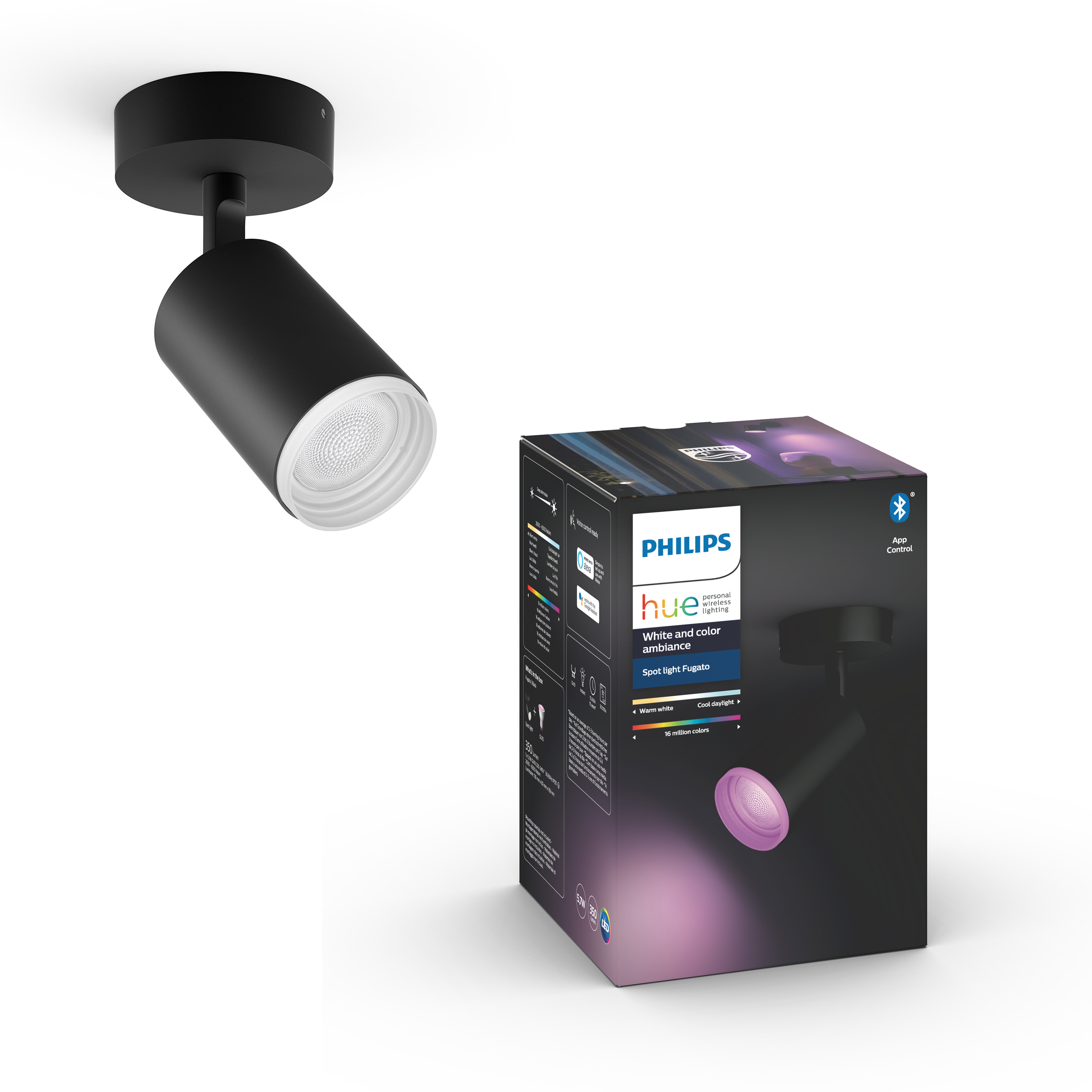 Philips Hue Fugato 1er Spot - Schwarz - Smart Home 929003810601