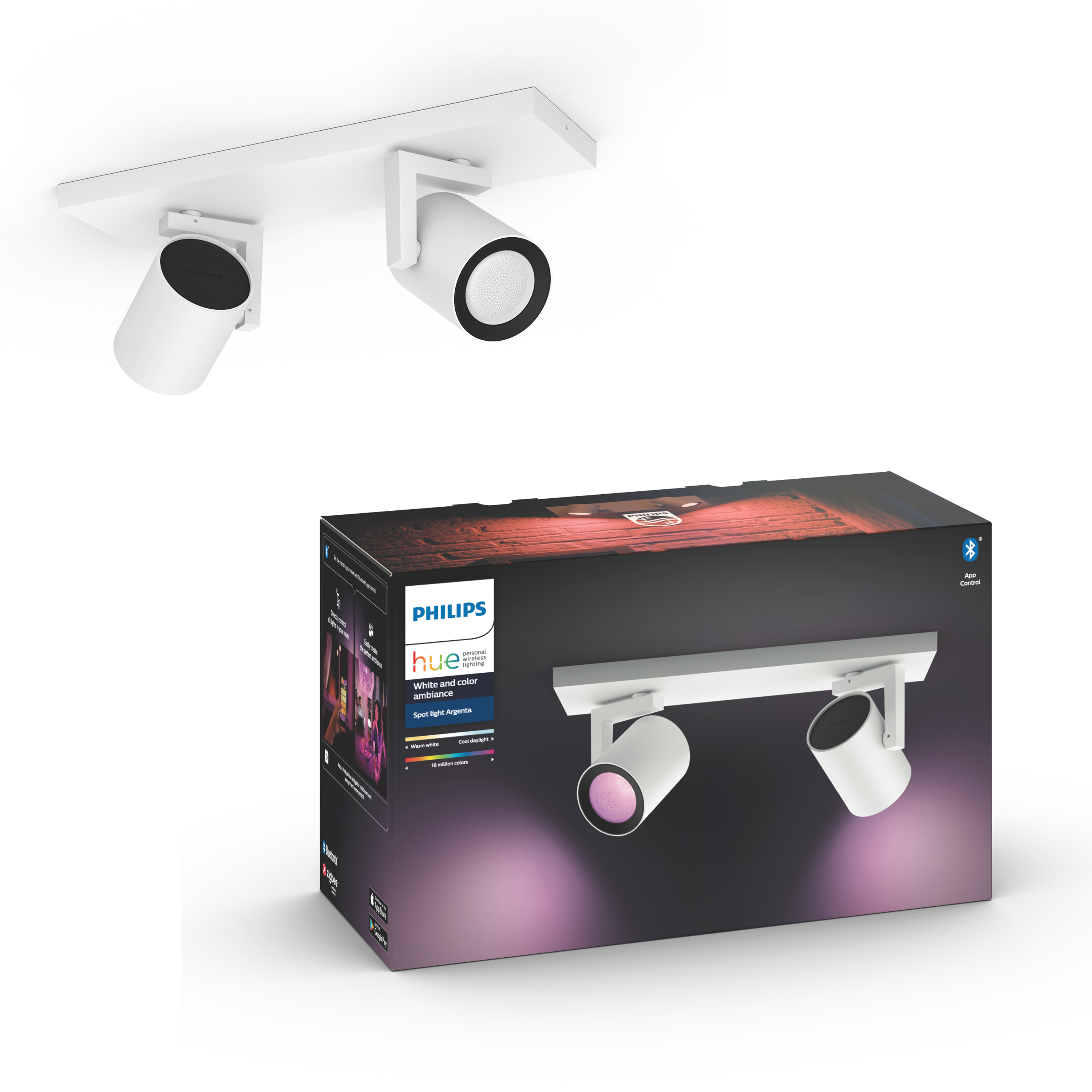 Philips Hue Argenta 2er Spot - Weiß - Smart Home