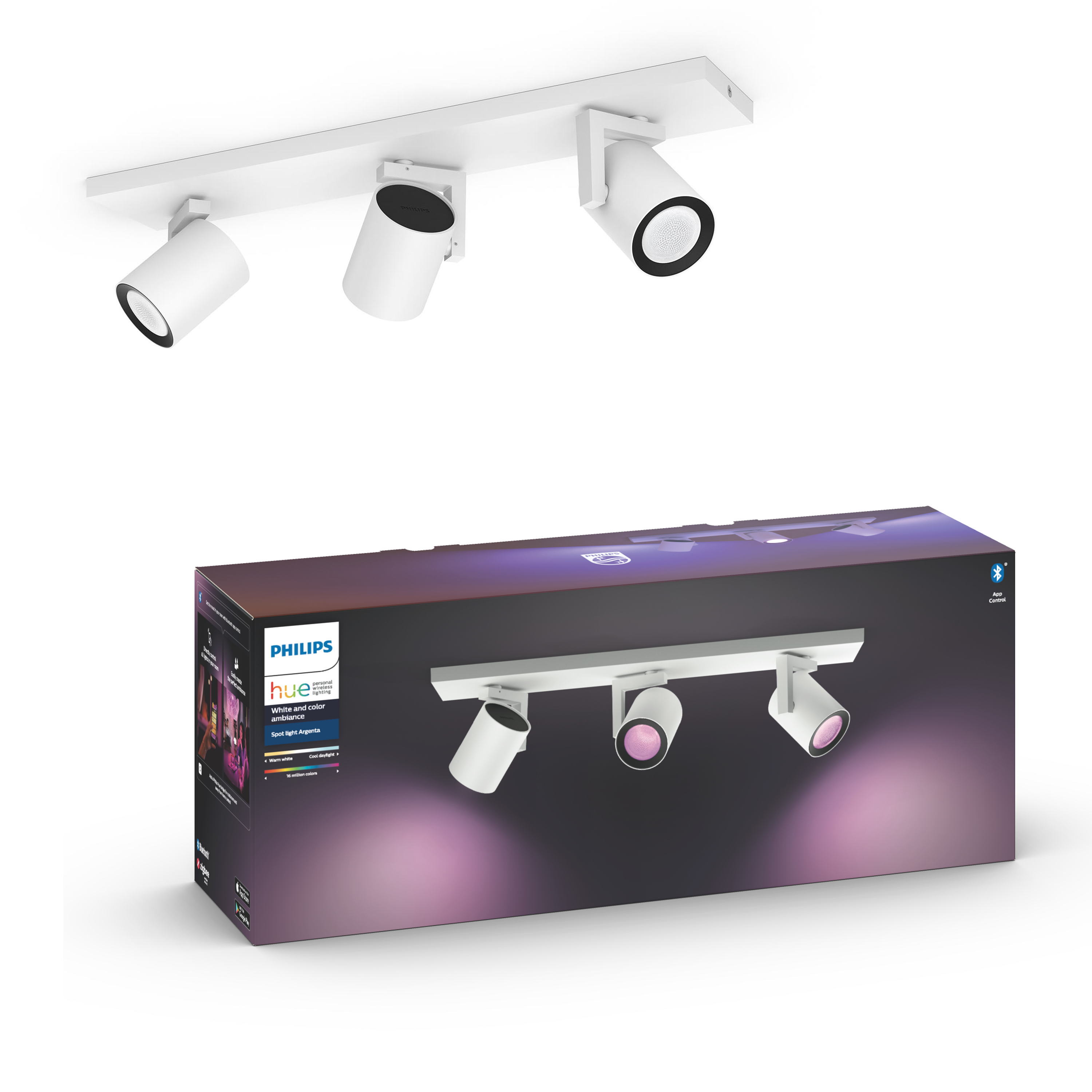 Philips Hue Argenta 3er Spot - Weiß - Smart Home