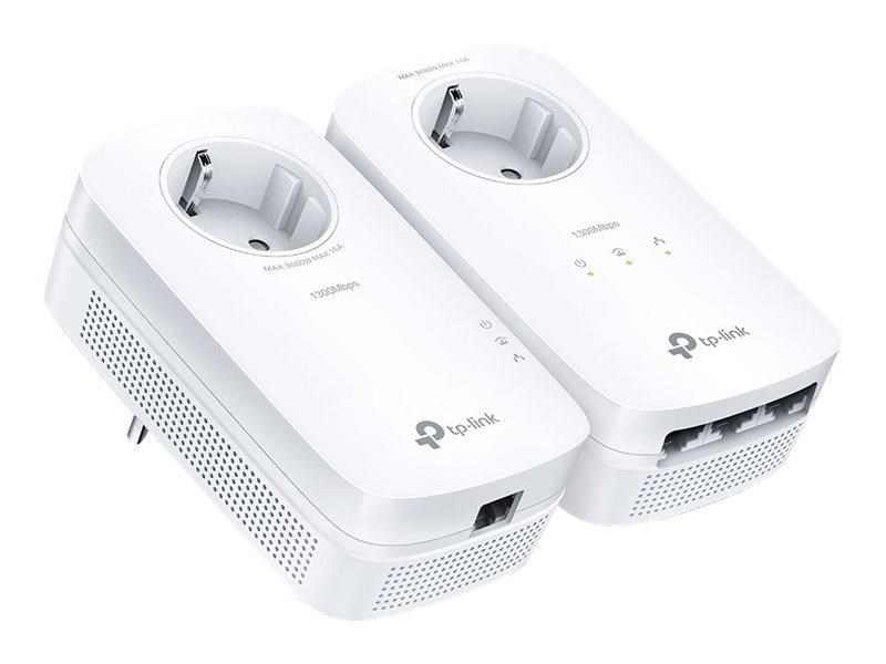 Tp-link Tl-pa8033p Kit Av1300 3-port Gigabit Passthrough Powerline Starter Kit - Netzwerkgeraete