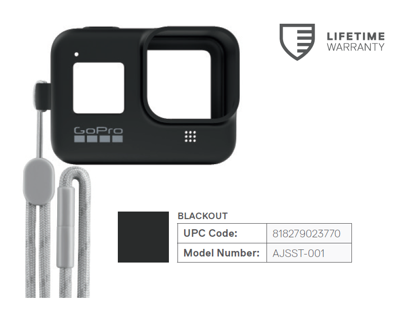 Gopro Sleeve + Lanyard (Hero8 Black) - Blackout - Kamerataschen Ajsst-001