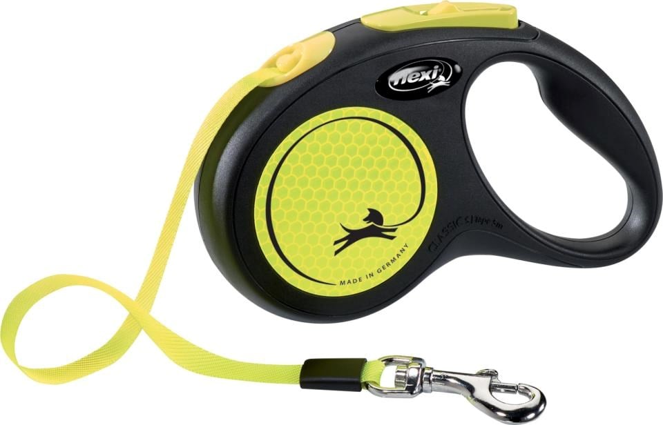 Flexi New Neon Tape Leash Yellow 15kg 5M - Hunde