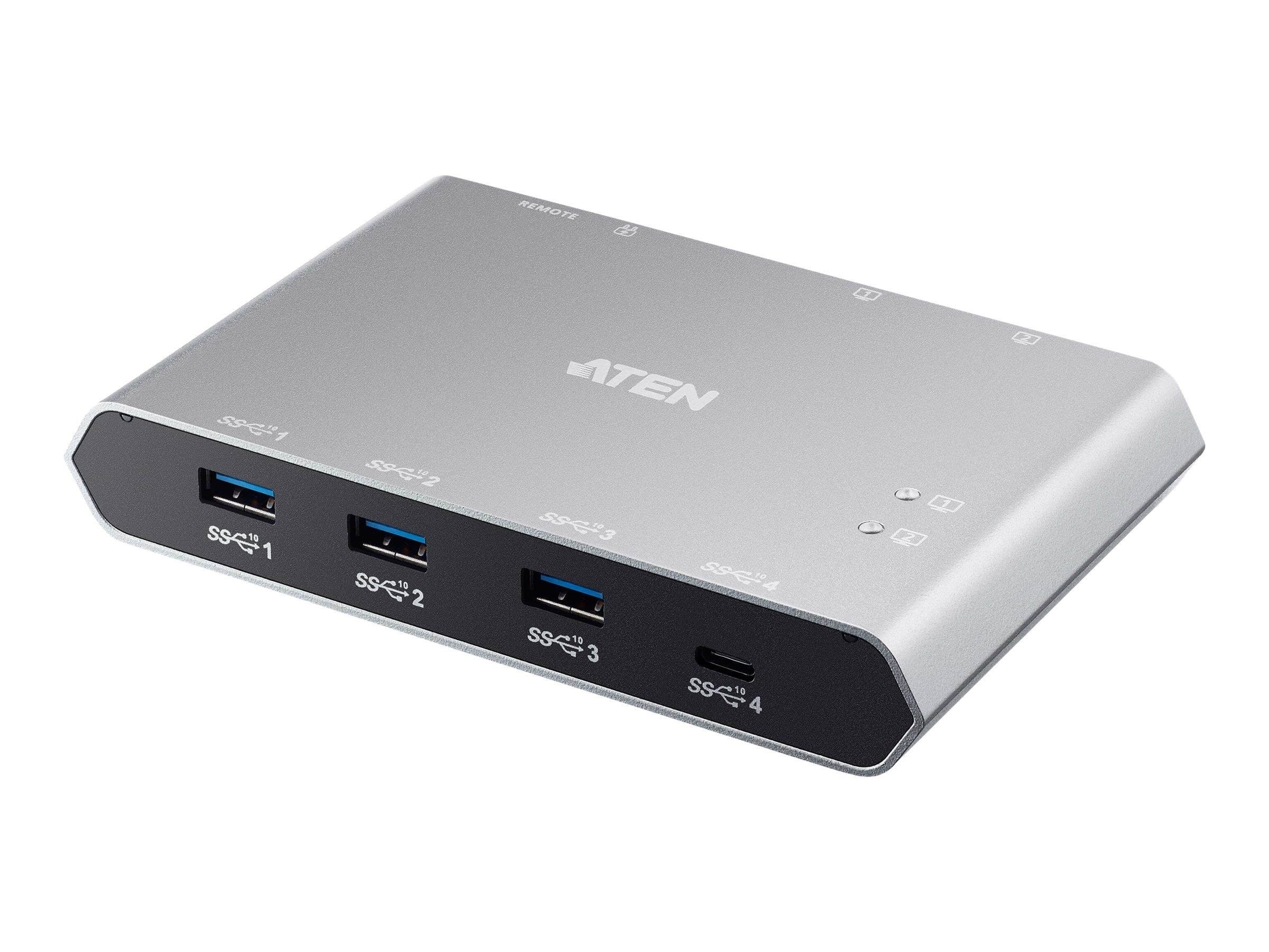 Aten 2x4 Usb-c Gen2 Peripheral Sharing Switch Usb-hubs - 4 - Grau - Usb Hubs