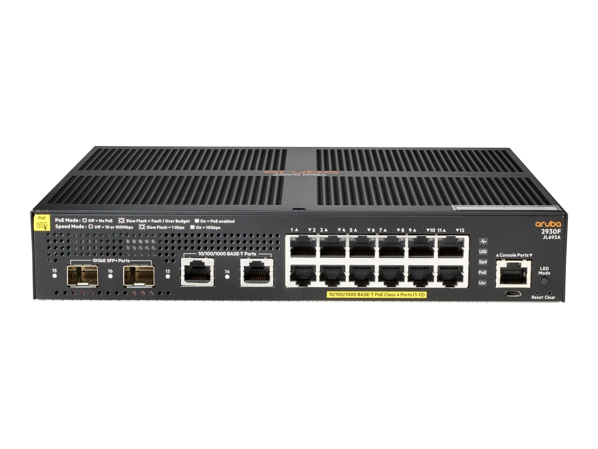 Hewlett Packard Enterprise Aruba 2930f 12g Poe+ 2g/2sfp+ - Switches Jl693a#Abb