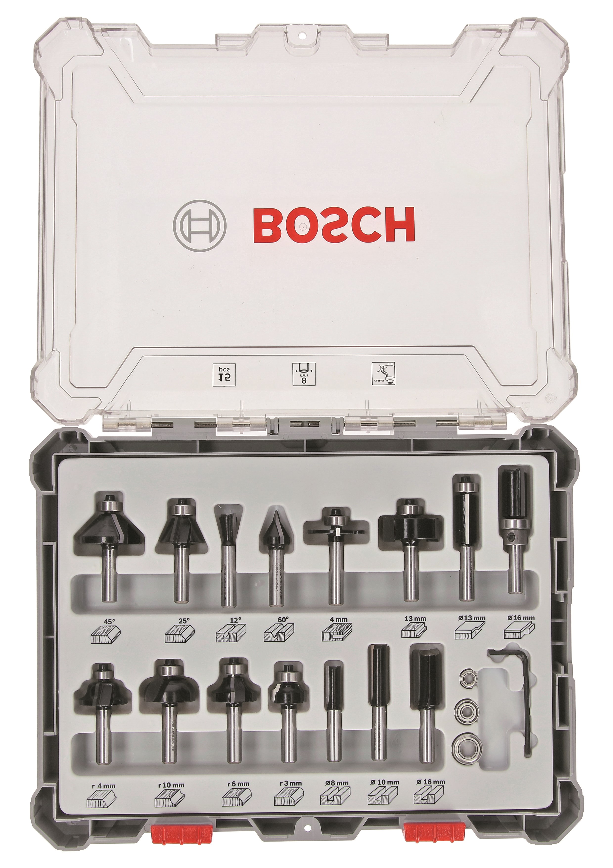 Bosch Bosc Router Set 2607017472 15 Tlg. | 2607017 - Bohrer Bits