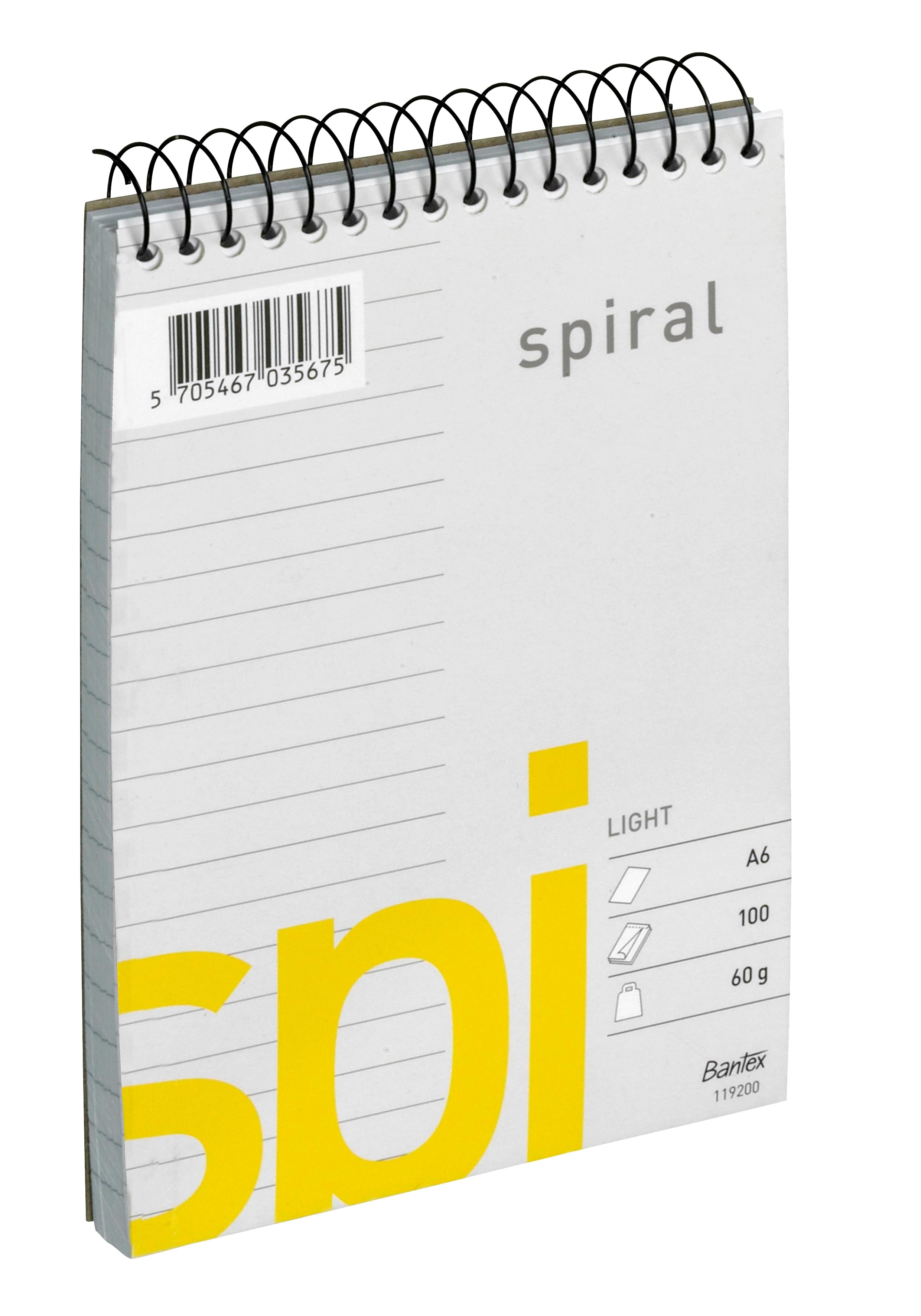 Bantex Light Spi Spiral Pad A6 Ruled - Bloecke Formulare Und Notizbuecher