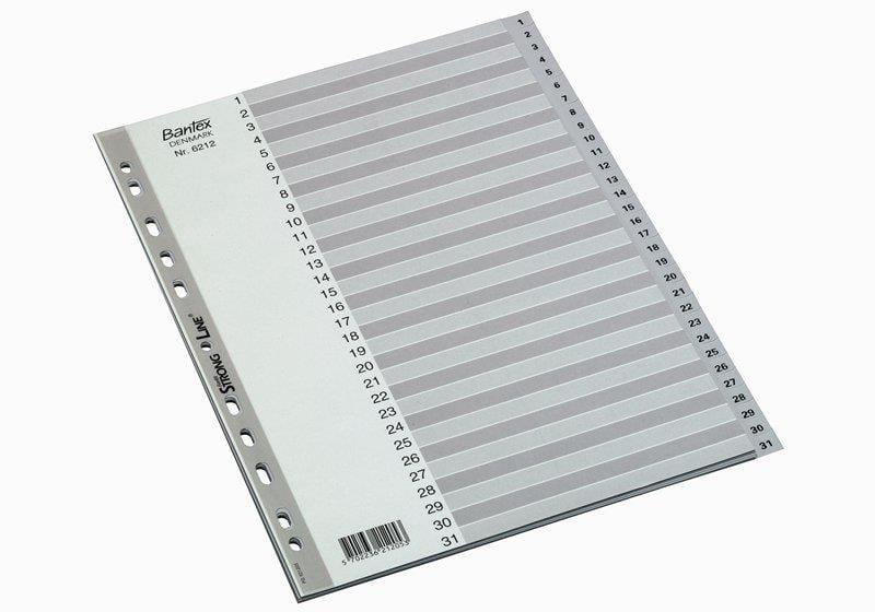 Bantex Strong-line Indexes 1-31 Grey - Taschen Umschlaege Und Register