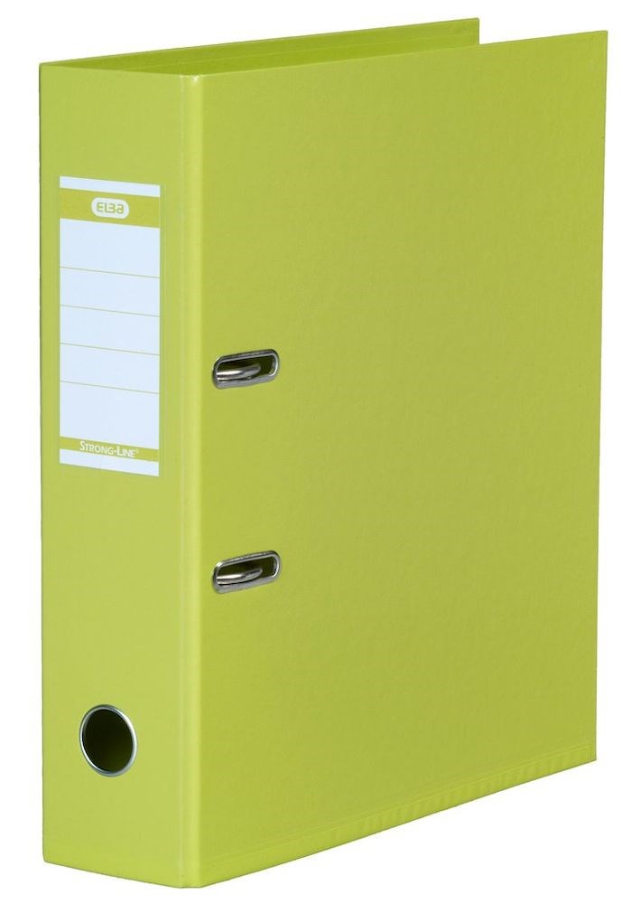 Elba "Strong-line" Lever Arch File PP Exchangeable Spine Label Lime A4 8 cm - Briefordner Und Ringmappen
