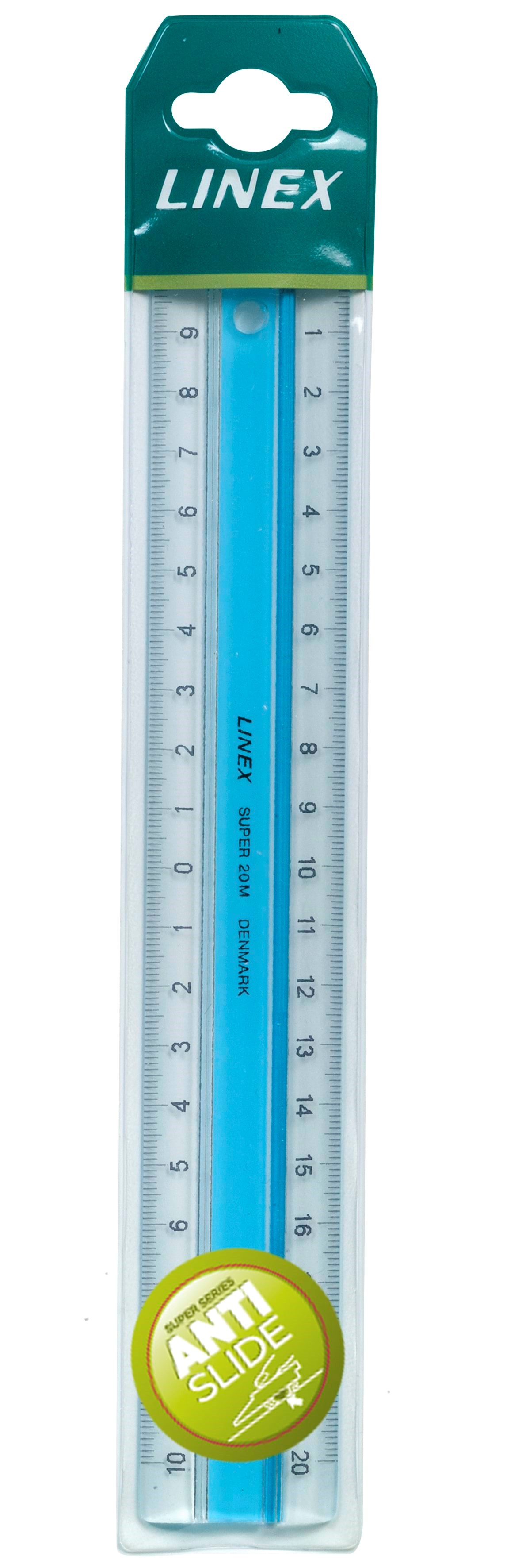Linex Super Ruler 20 cm Acrylic Light Blue - Utensilien Zum Schreiben Und Zeichnen