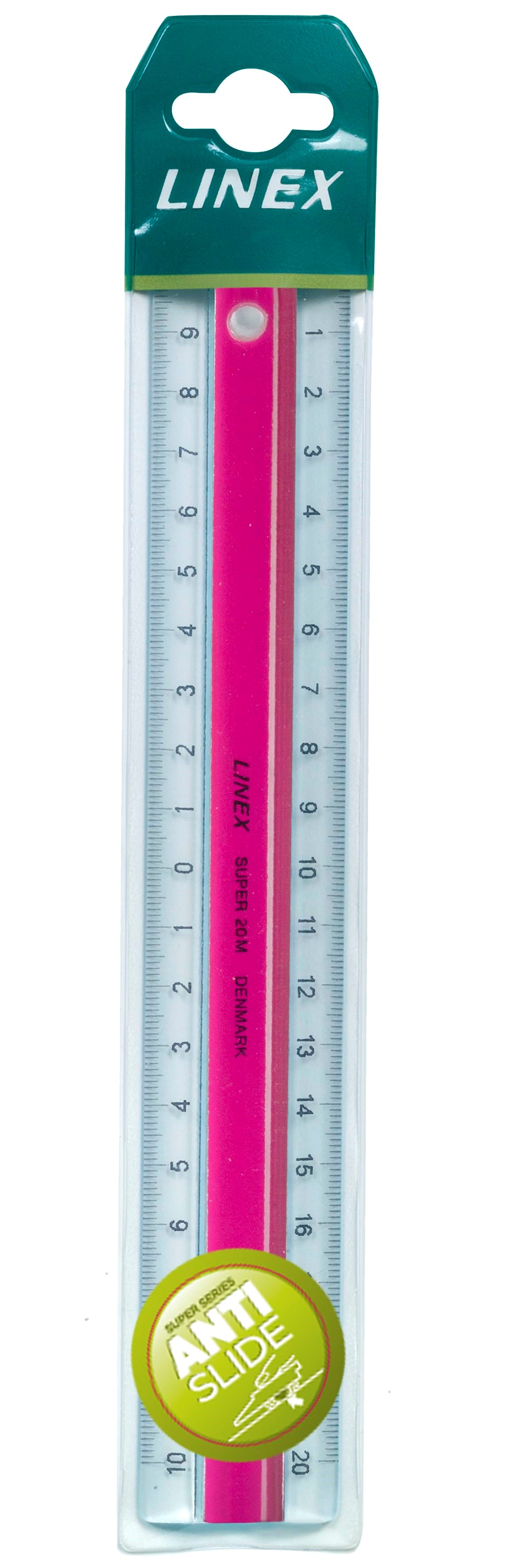 Linex Super Ruler 20 cm Acrylic Pink - Utensilien Zum Schreiben Und Zeichnen 400040250