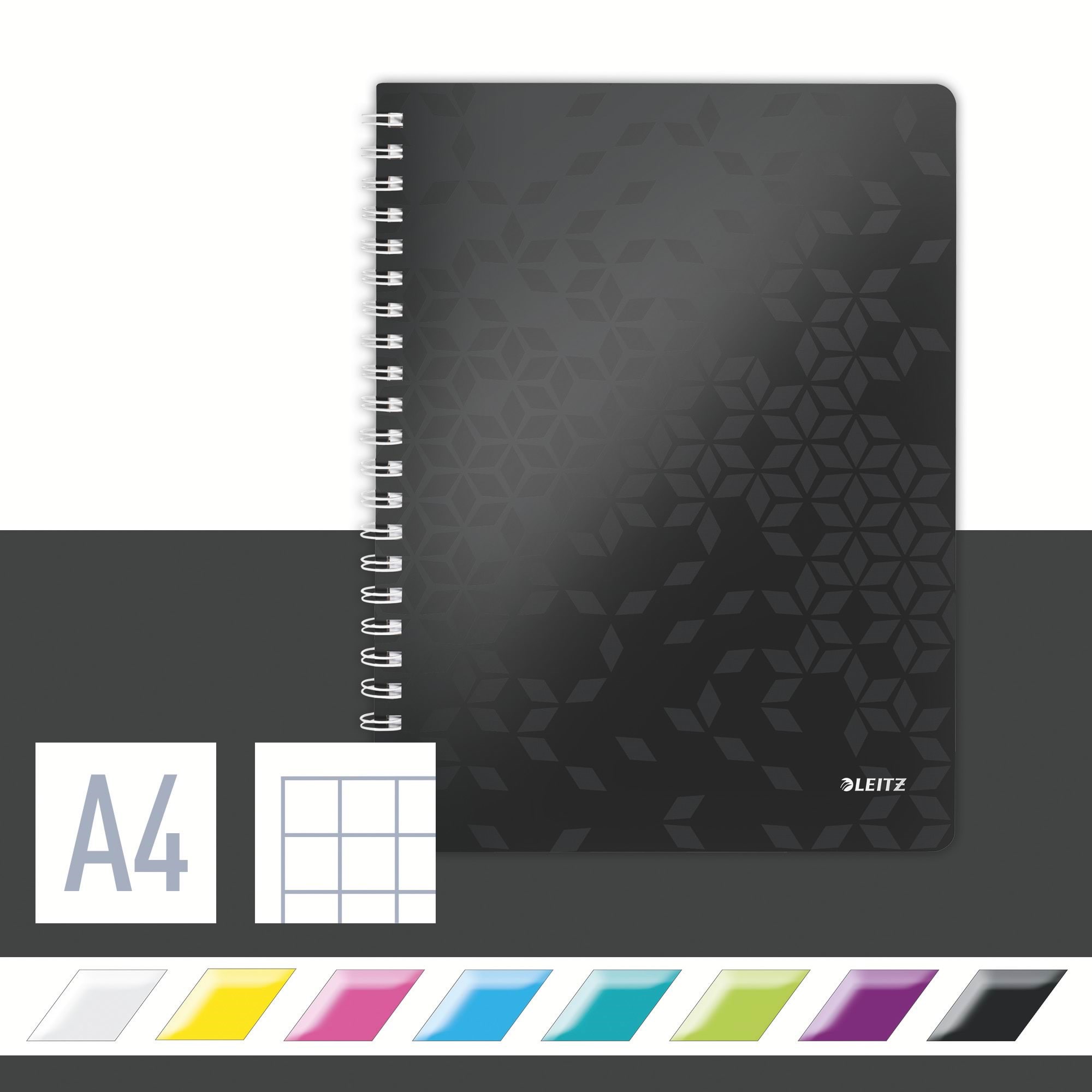 Leitz Wow Collegeblock A4 Kariert, Spiralgebunden Mit Pp-einband - Bloecke Formulare Und Notizbuecher