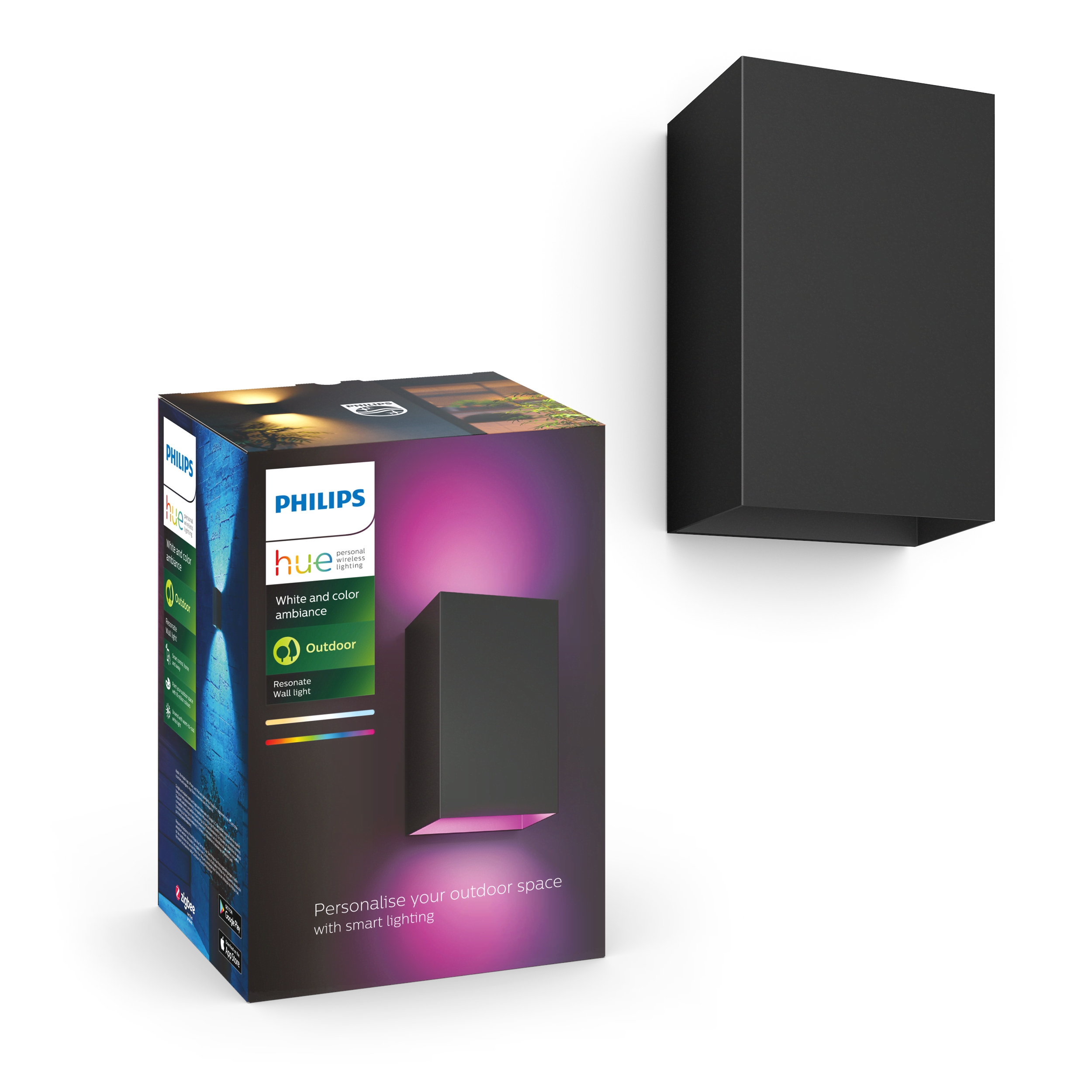 Philips Hue Resonate Outdoor Wandleuchte - Schwarz - Smart Home