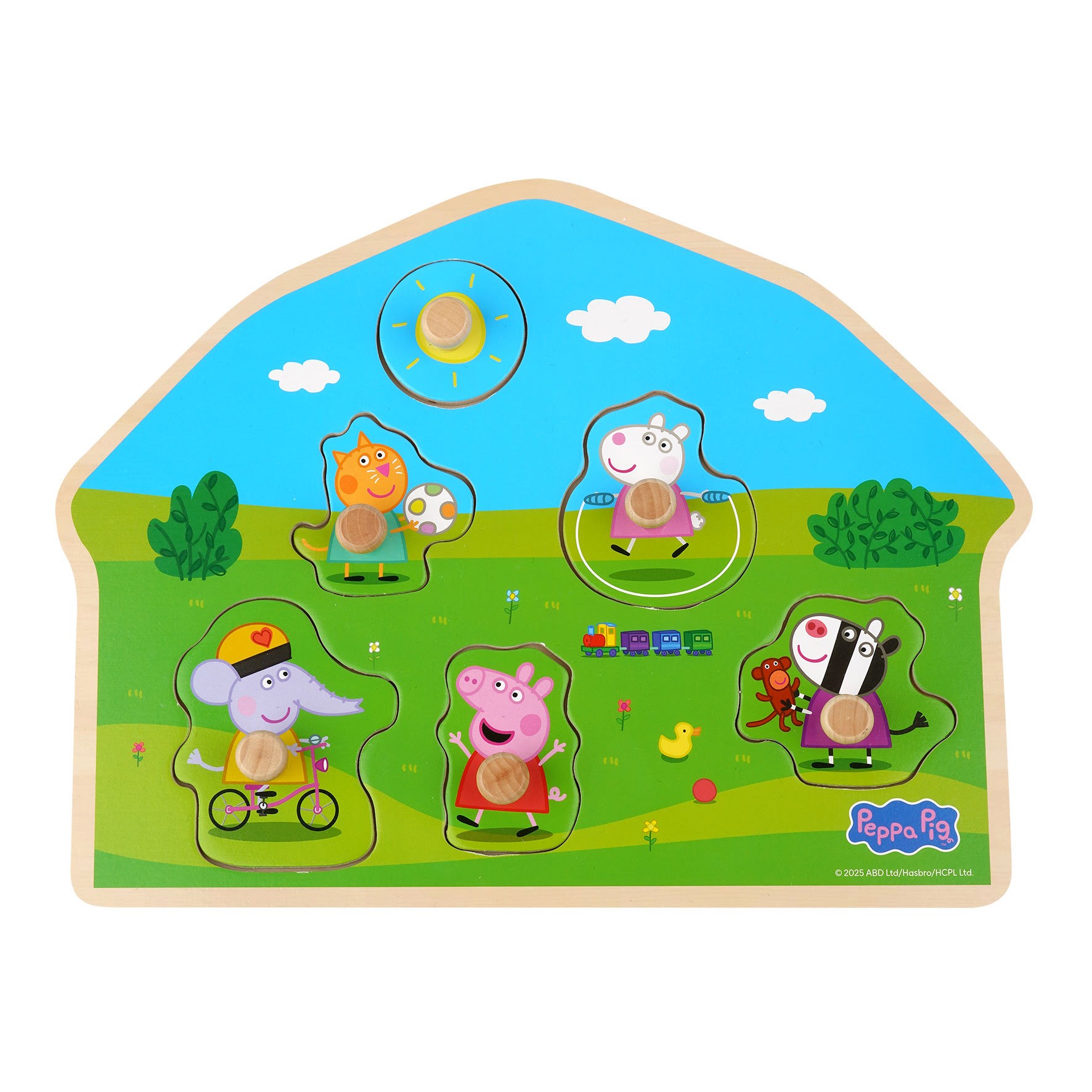 Barbo Toys Peppa Pig - Wooden Peg Puzzle - Playground - Baby Spielzeug