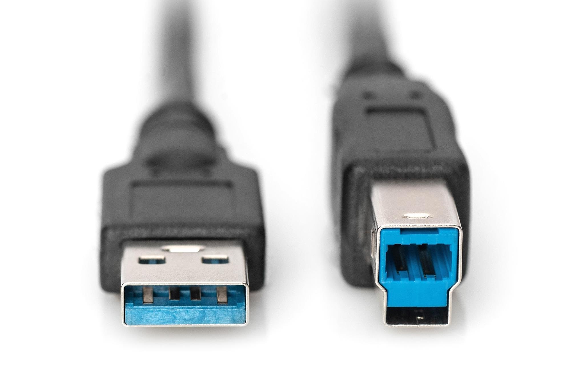 Digitus Usb 3.0 Type-a Til Usb Type-b - 1.8m - Usb Kabel Schwarz Ak-300115-018-s