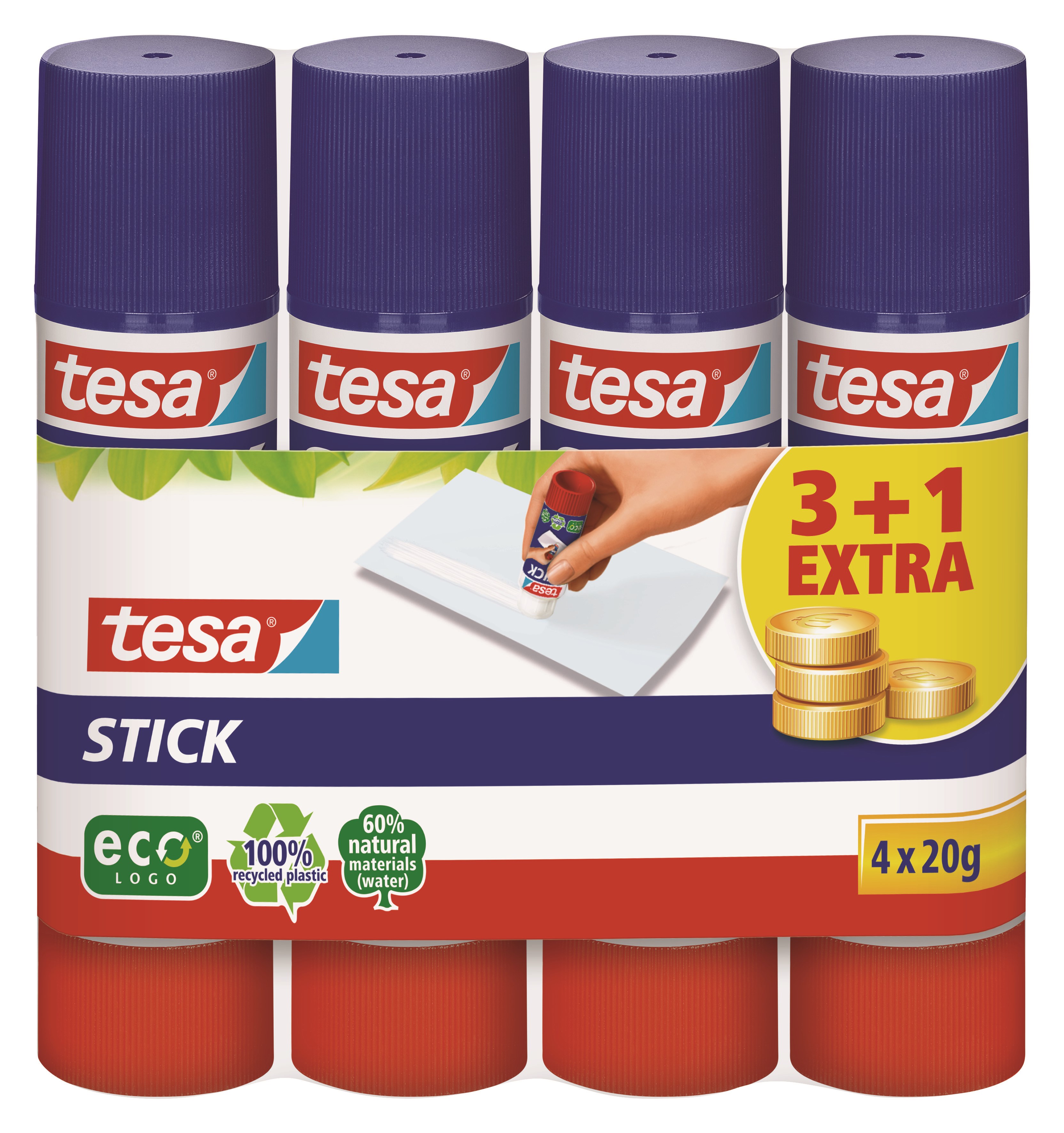 Tesa Glue Stick Ecologo 4 x 20g - Klebeband Und Kleber