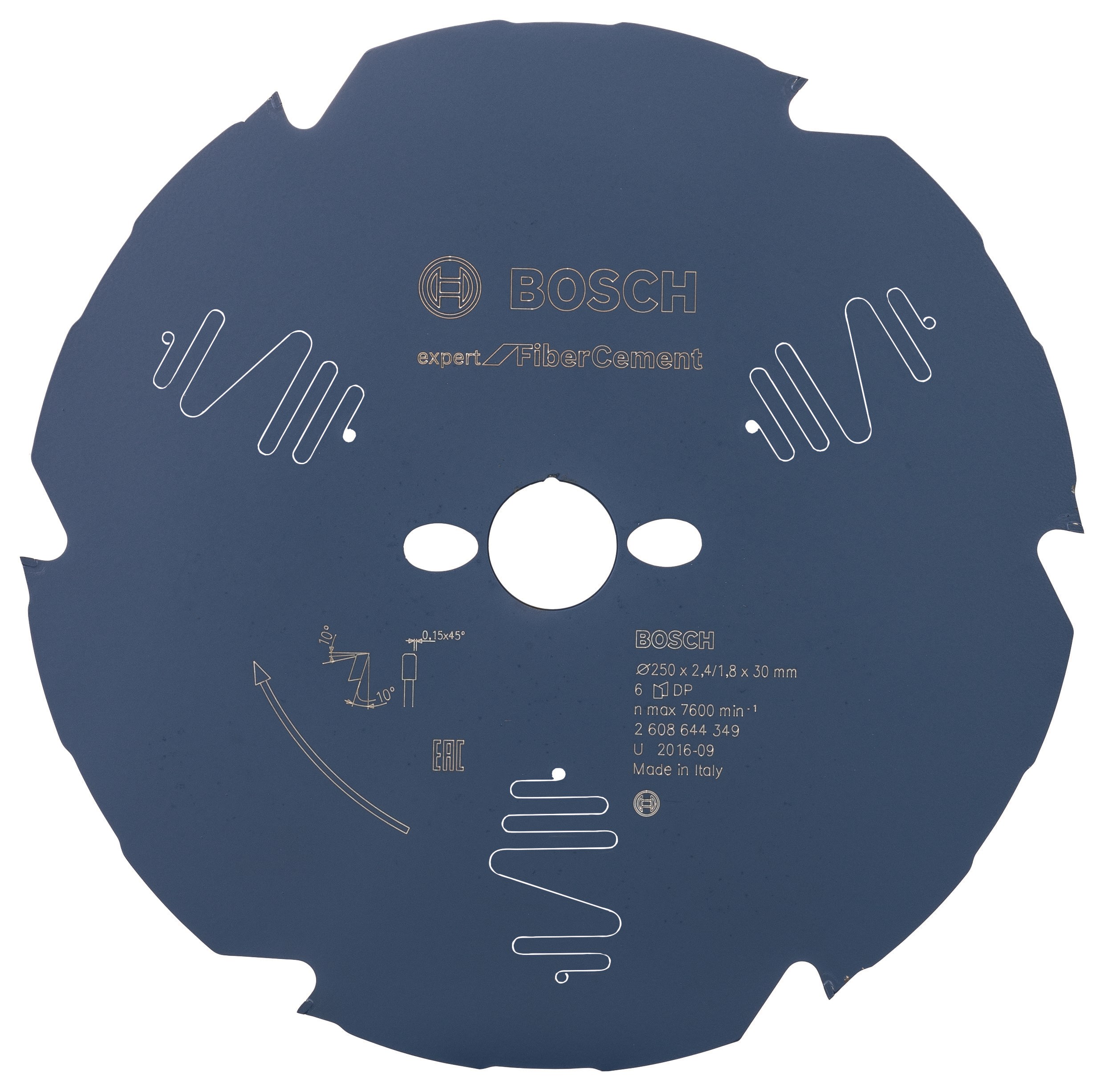 Bosch Rundsavkl 250x30x2.4mm 6T Exp Fiber Ceme - Handkreissaege 2608644349