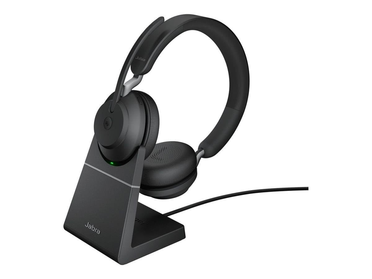 Kopfhörer - Jabra Evolve2 65 Link380a MS Stereo Stand Black - Kopfhoerer/headsets Schwarz 26599-999-989