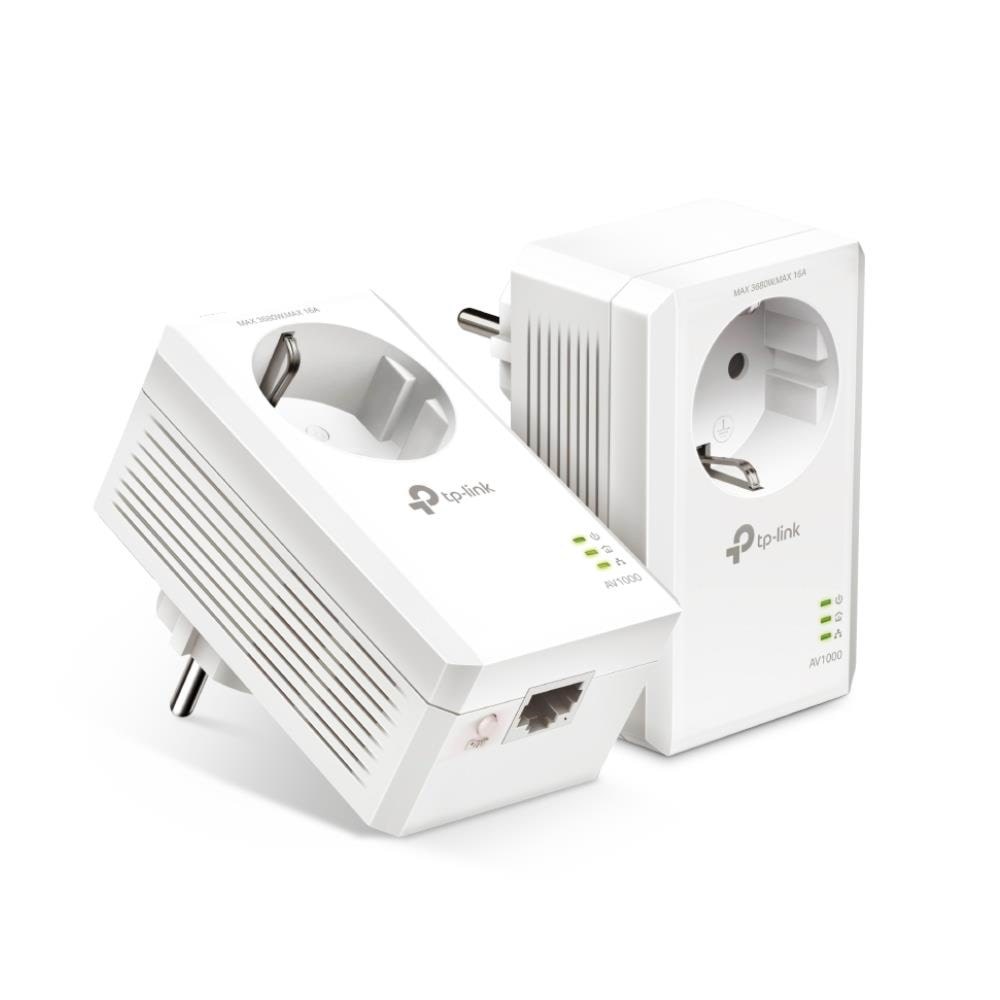 Tp-link Tl-pa7017p Kit (2-pack) Av1000 Gigabit Passthrough Powerline Starter Kit Homeplugs - Homeplug Powerline
