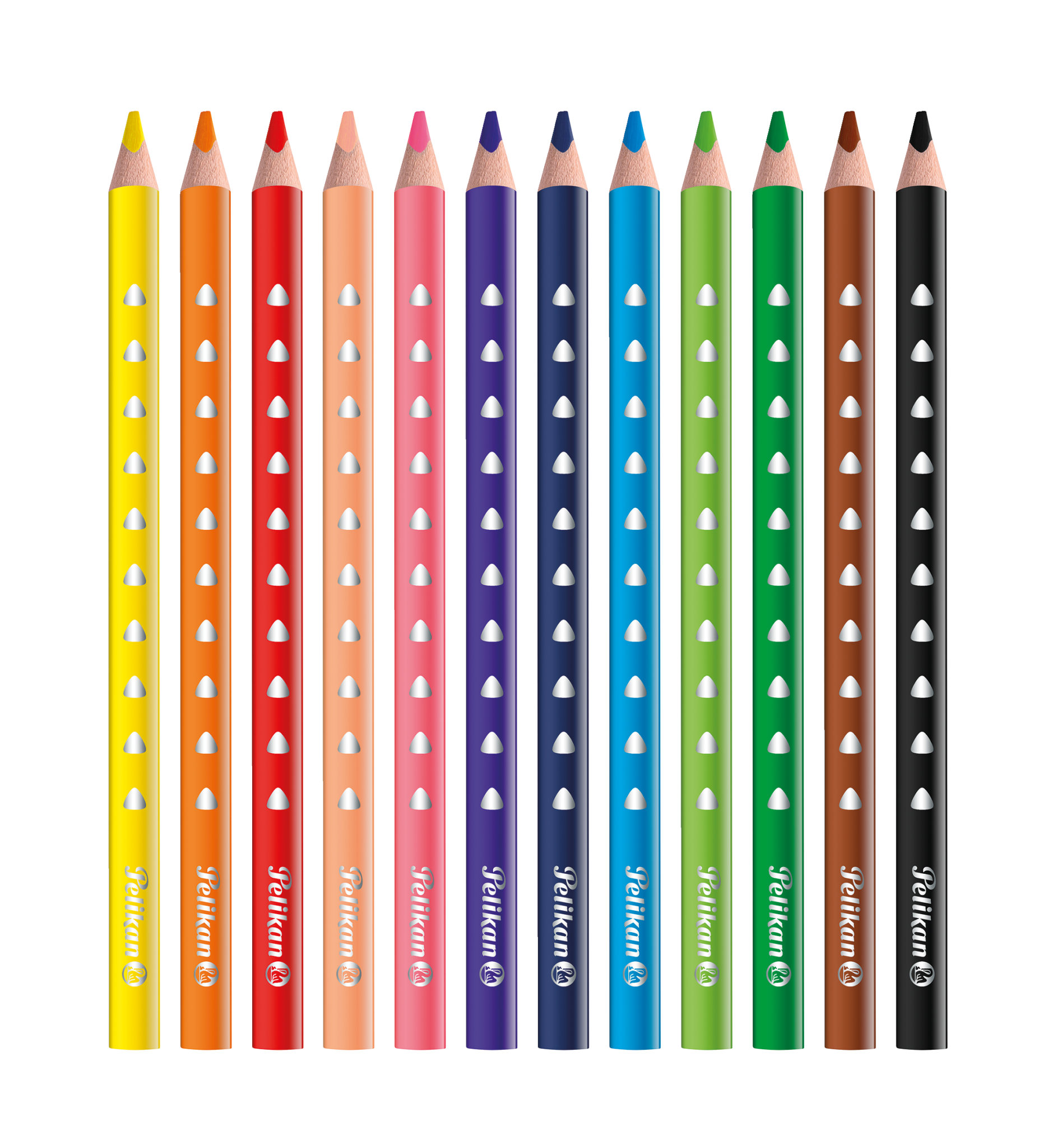 Pelikan Buntstifte Silverino, Dreieckig, Dick, 12 Farben - Hobby Zubehoer