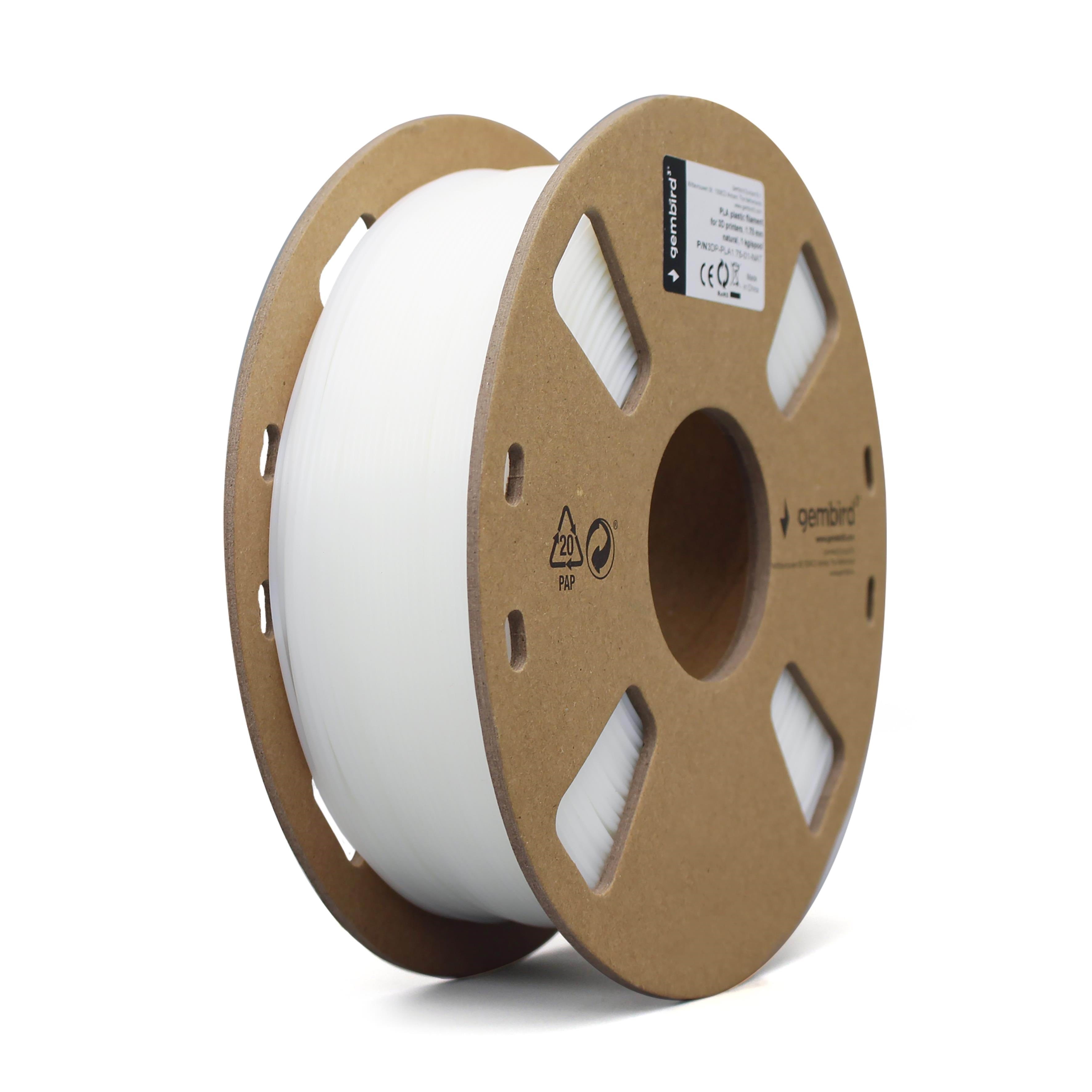 Gembird Pla Filament - Natural - 1.75mm ø - 1 kg - Filament 3D Drucker