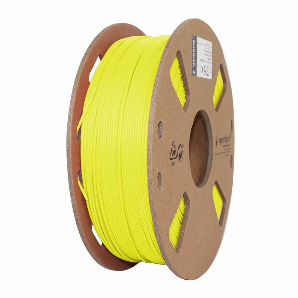 Gembird Pla Filament - Fluoreszierendes Gelb - 1.75mm ø - 1 kg - Filament 3D Drucker 3dp-pla1.75-01-fy