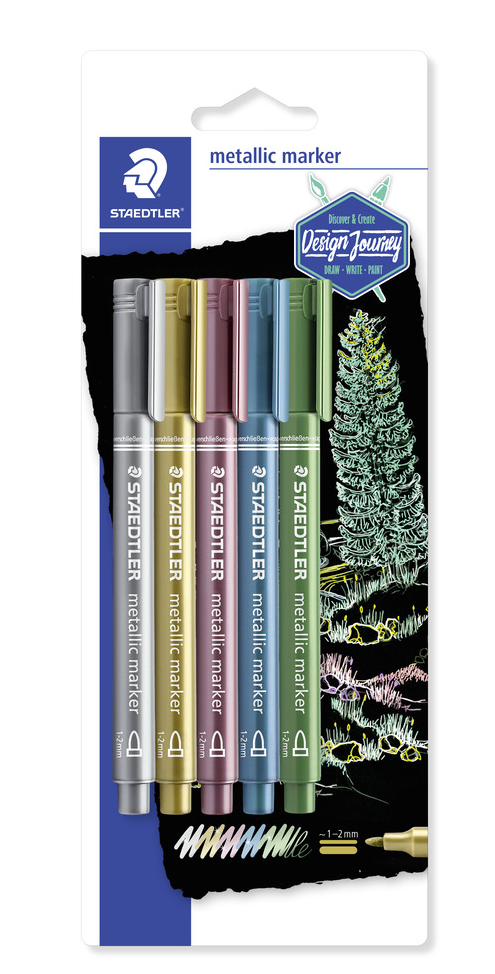 Staedtler Marker Metallic 5 ST BK - Utensilien Zum Schreiben Und Zeichnen 8323-s Bk5