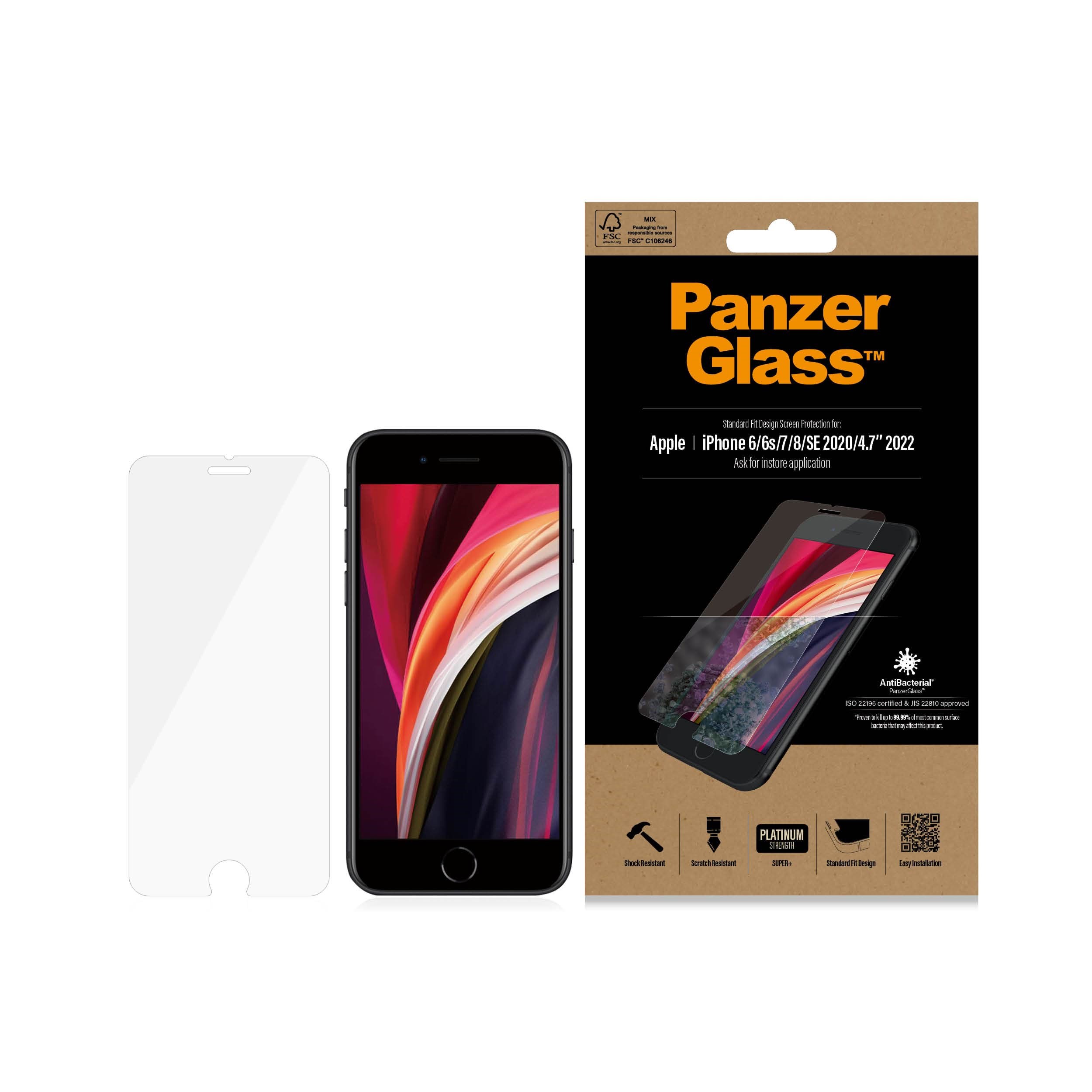 Panzerglass Screen Protector Apple Iphone 8 | 7 | 6s | 6 | SE (2020/2022) | Standard Fit - Handys Schutzfolie
