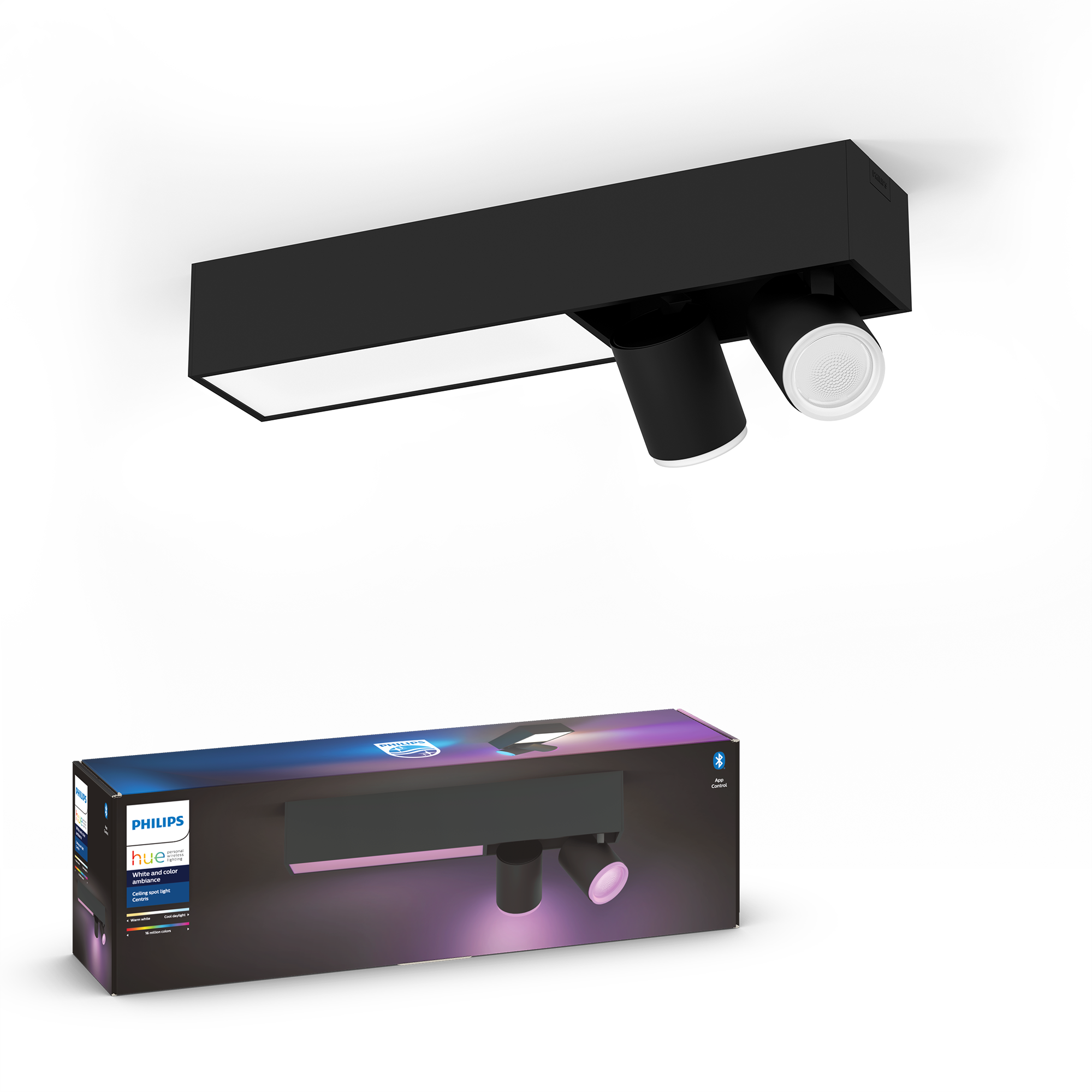 Philips Hue Centris 2-er Spots 5.7W - Schwarz - Smart Home