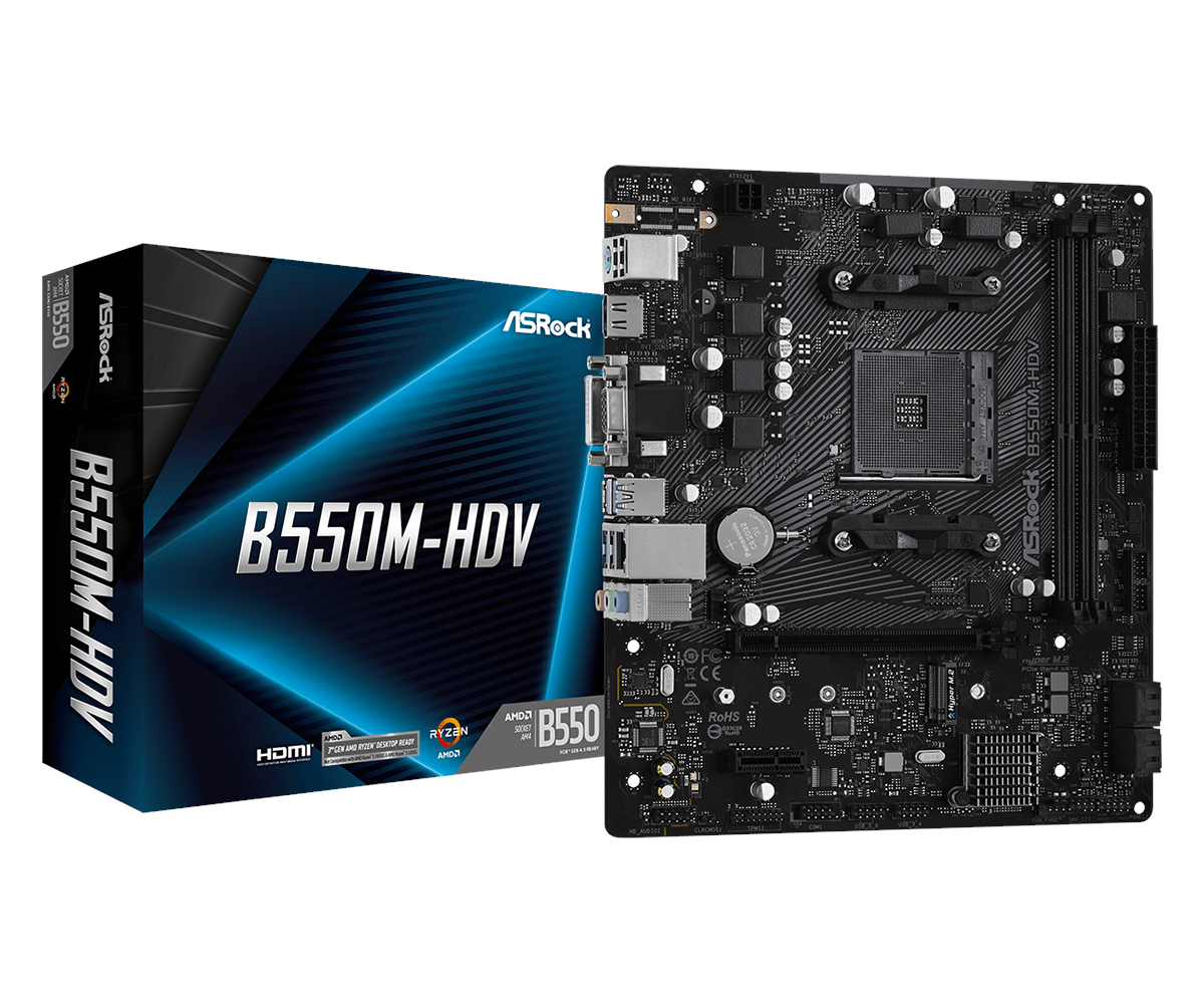 Asrock B550m-hdv Mainboard - Amd B550 - Amd Am4 - Ddr4 Ram - Micro-atx 90-mxbdj0-a0uayz