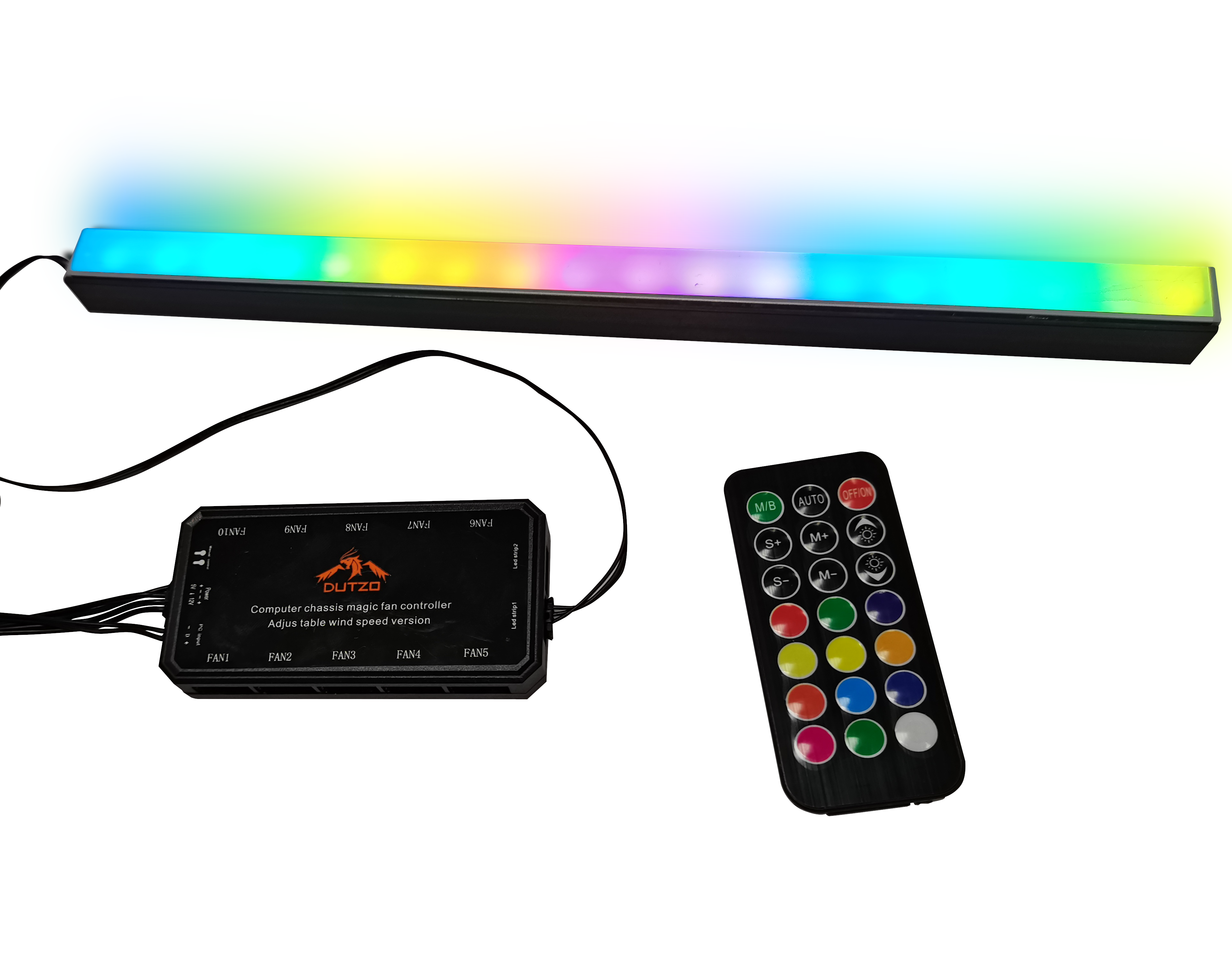 Dutzo Premium Adressable Rgb Strip 30cm With Controller & Remote - Gehaeusezubehoer
