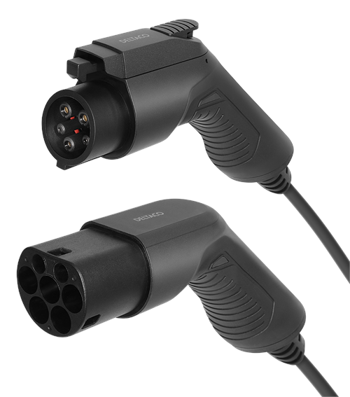 Deltaco E-charge Kabel Type 2 Til Type 1 1 Fase 16a 5m - Aufladen Von Elektroautos