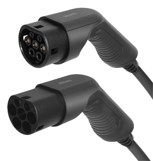 Deltaco E-charge Ev-3203 Ladekabel Für Elektroautos, Typ 2 zu Typ 2, 3 Phasen, 32 A, 22 kW, 3m, Schwarz - Aufladen Von Elektroautos