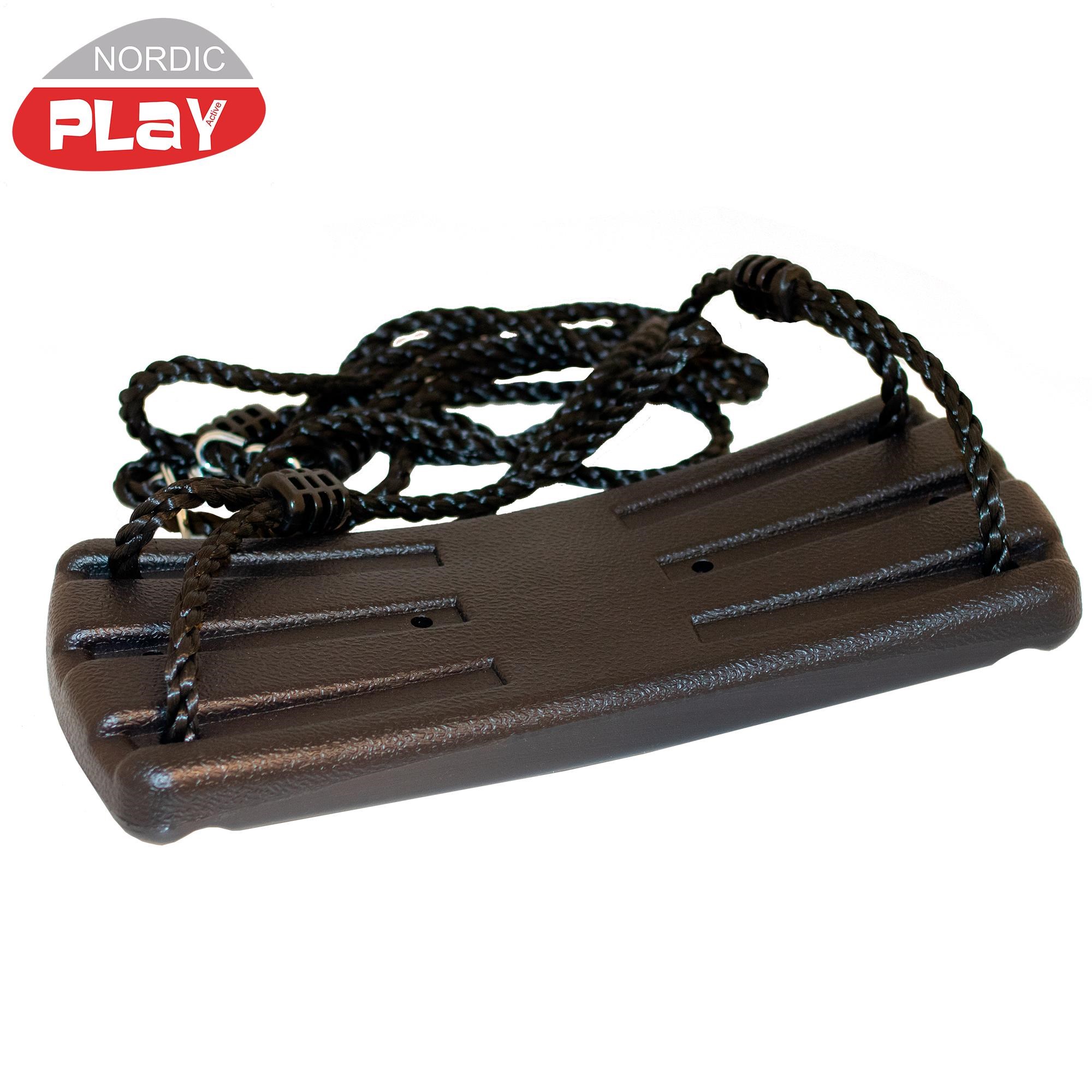 Nordic Play Swing Seat Black With Black Rope - Spiele im Freien