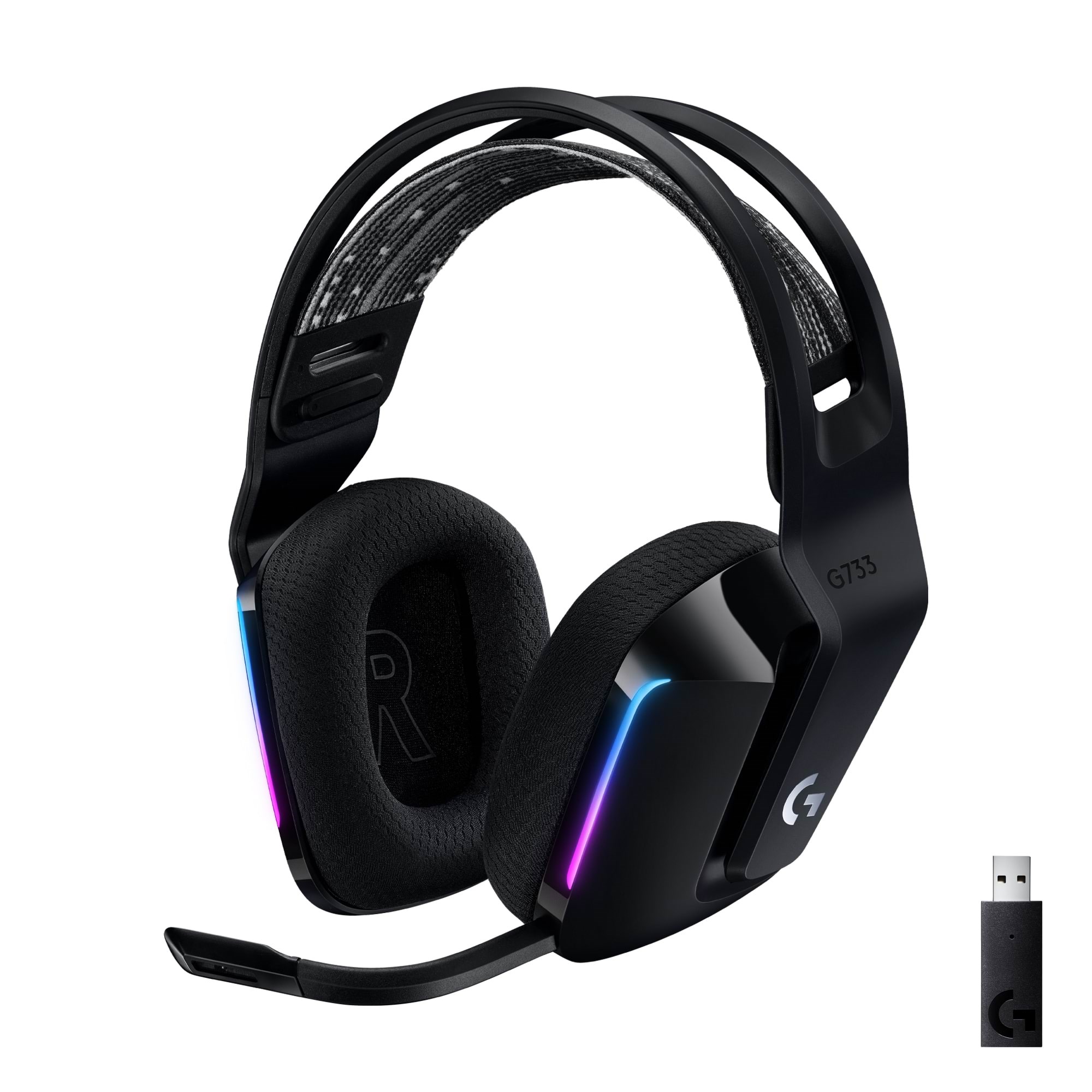Kopfhörer - Logitech G733 Lightspeed - Black - Kopfhoerer/headsets Schwarz 981-000864