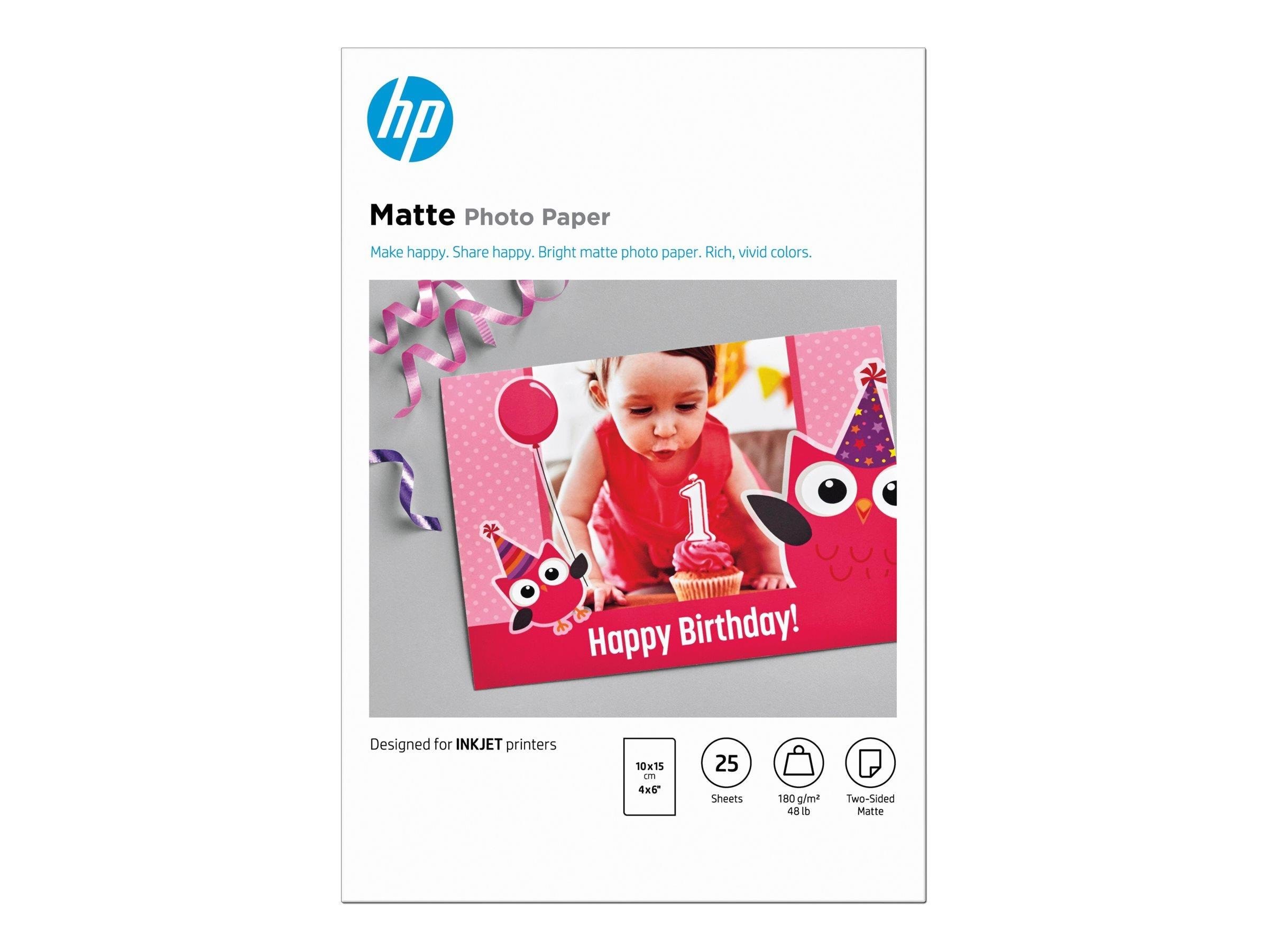 HP Matte Fsc Photo Paper 4x6 25 Sheets - Papier Fotopapier Und Etiketten 7hf70a