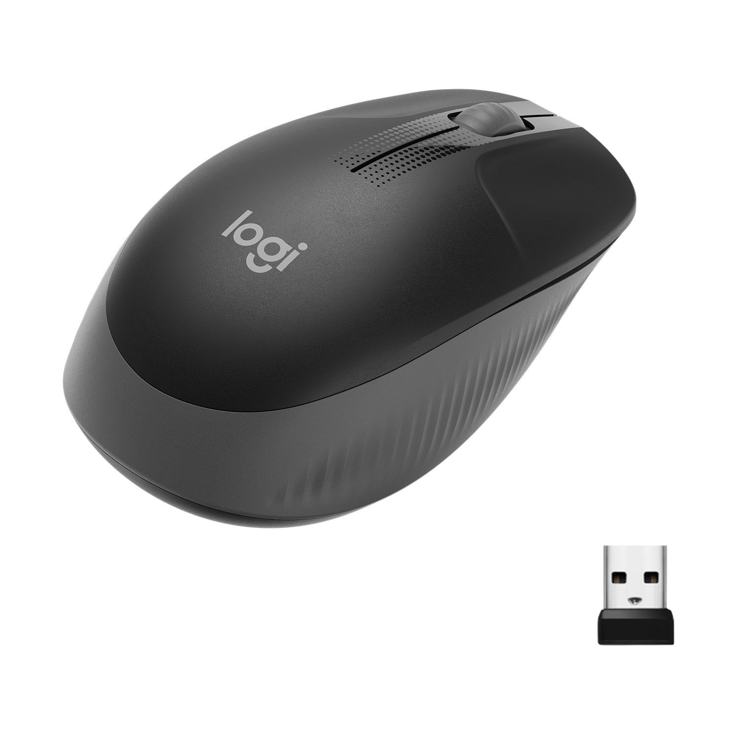 Logitech M190 Full-size Wireless Optical PC Mouse - Charcoal - Maus (Schwarz)