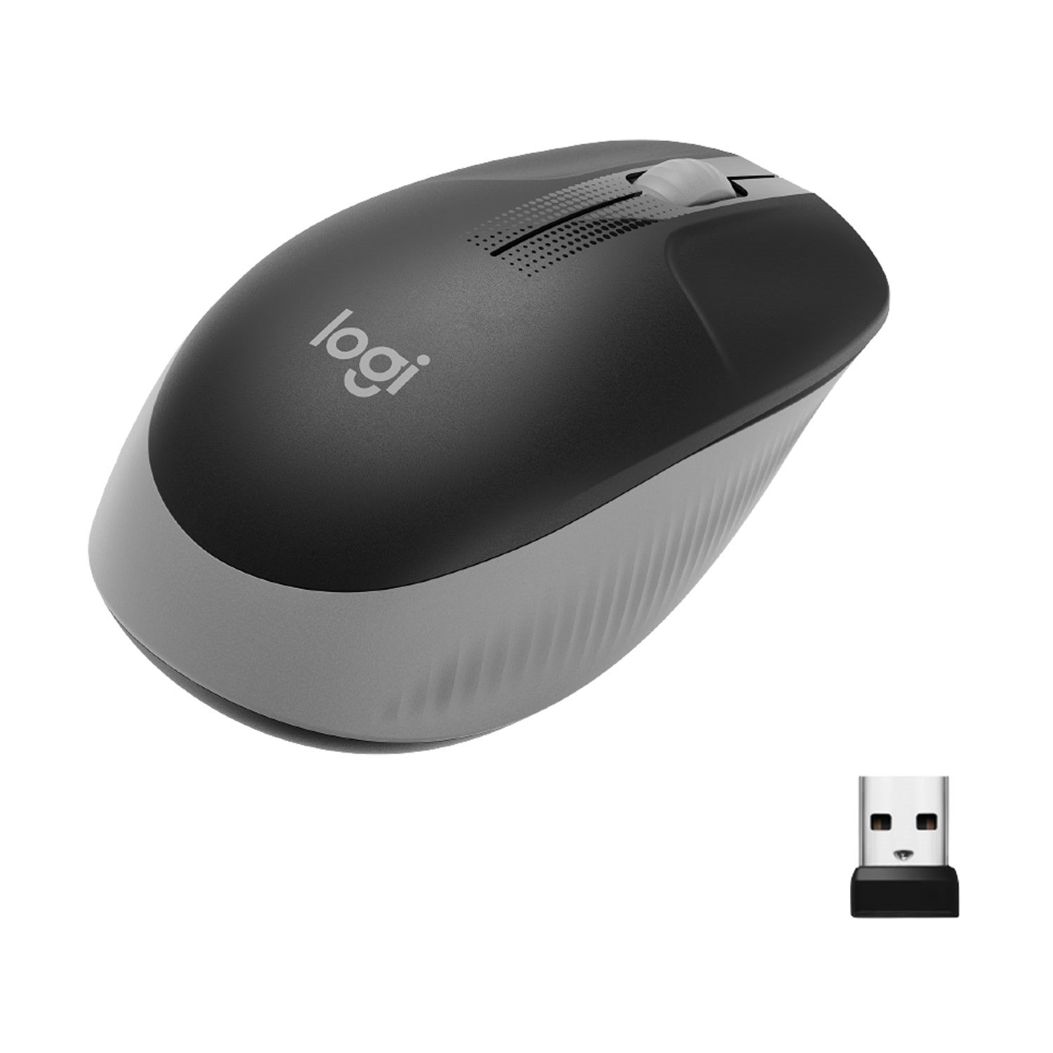 Logitech M190 Full-size Wireless Optical PC Mouse - Mid Grey - Maus (Grau) 910-005906