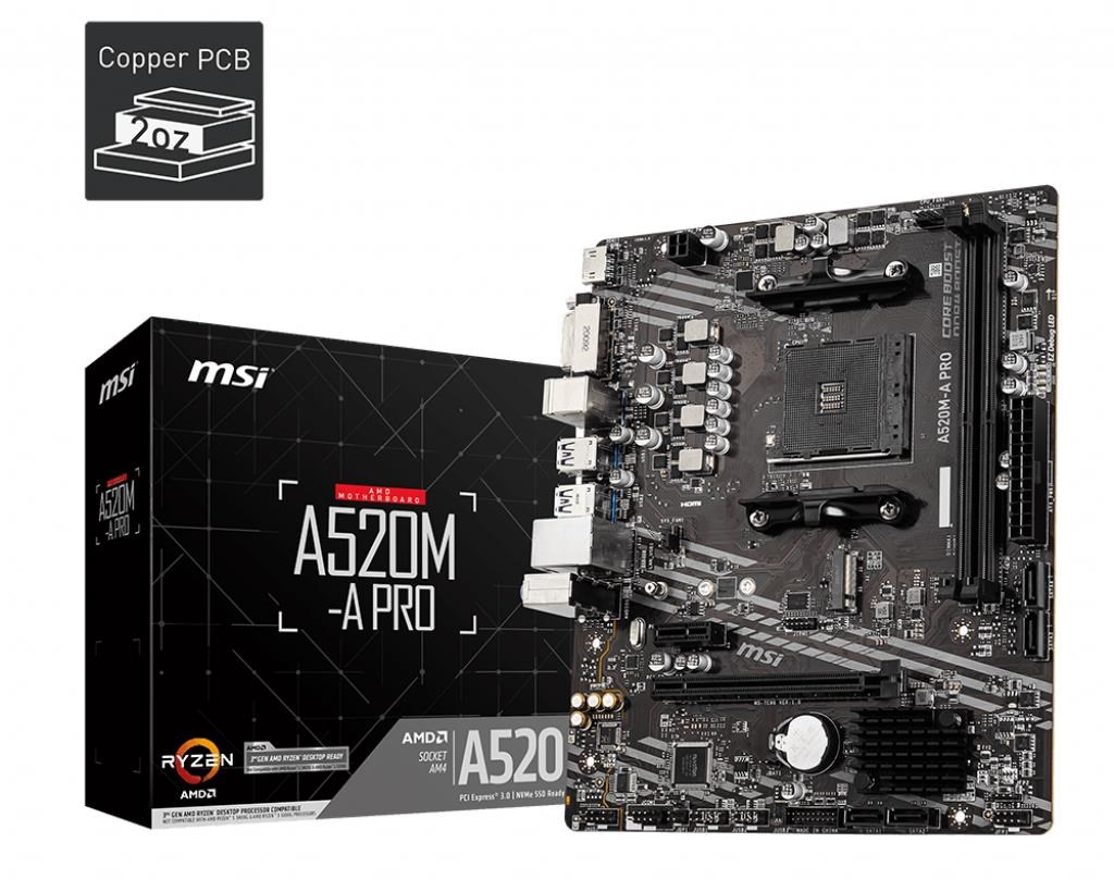 Msi A520m-a Pro Mainboard - Amd A520 - Amd Am4 - Ddr4 Ram - Micro-atx