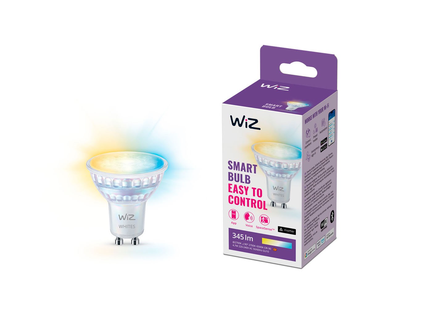 Wiz Tunable Gu10 Smart Spot Bulb - Dimmable Warm-to-cold White Led - Smart Home