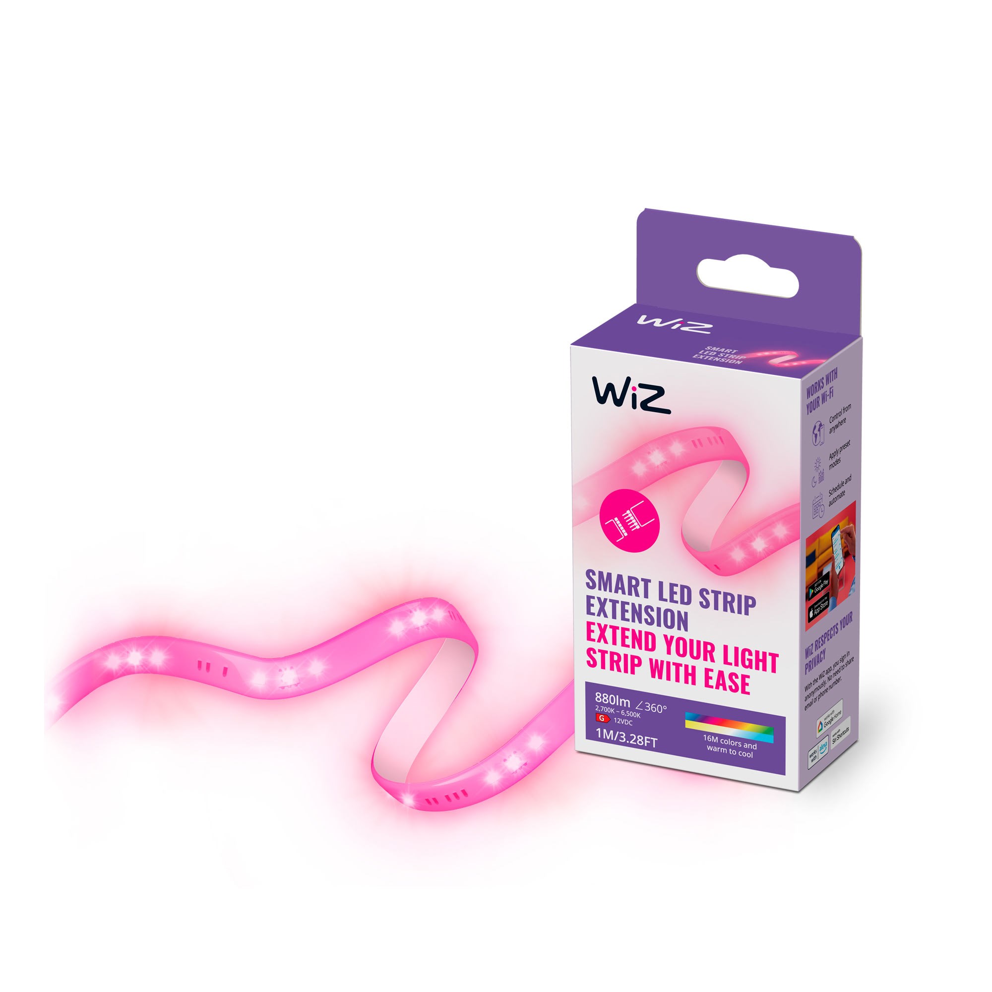 Wiz Smart Led Light Strip Extension 1m Tunable White & Rgb - Smart Home