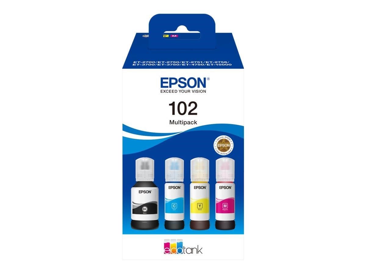Epson 102 Ecotank - 4-colour Multipack (Black Yellow Cyan Magenta) Ink - Druckerzubehoer Tinte Toner
