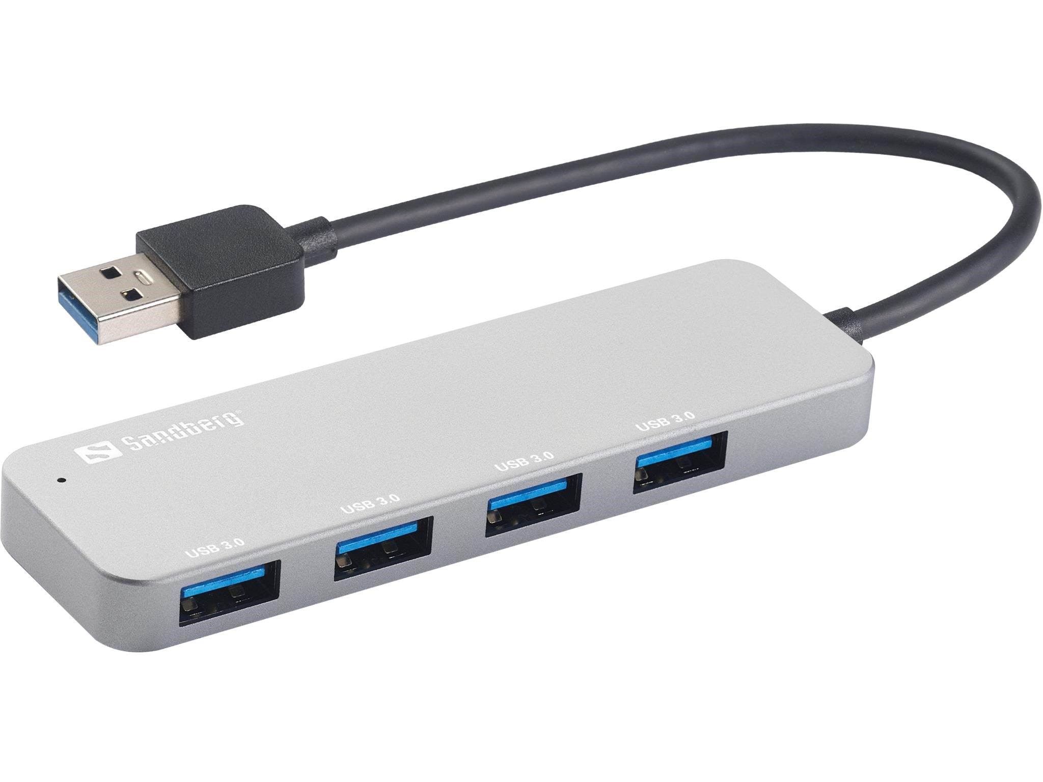 Sandberg 4-port Usb 3.0 Hub Usb-hubs - Usb 3.0 - 4 - Silber - Usb Hubs 333-88