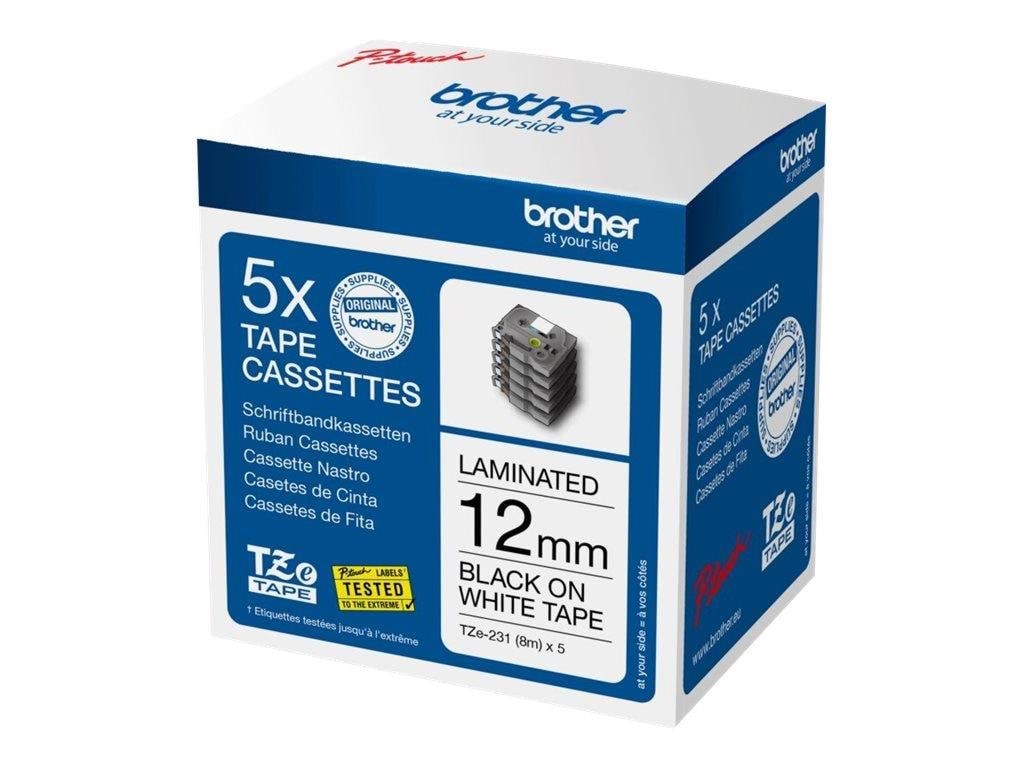 Brother Tze 231 - Black on White - Roll (1.2 cm x 8 m) - Papier Fotopapier Und Etiketten Tze231m5