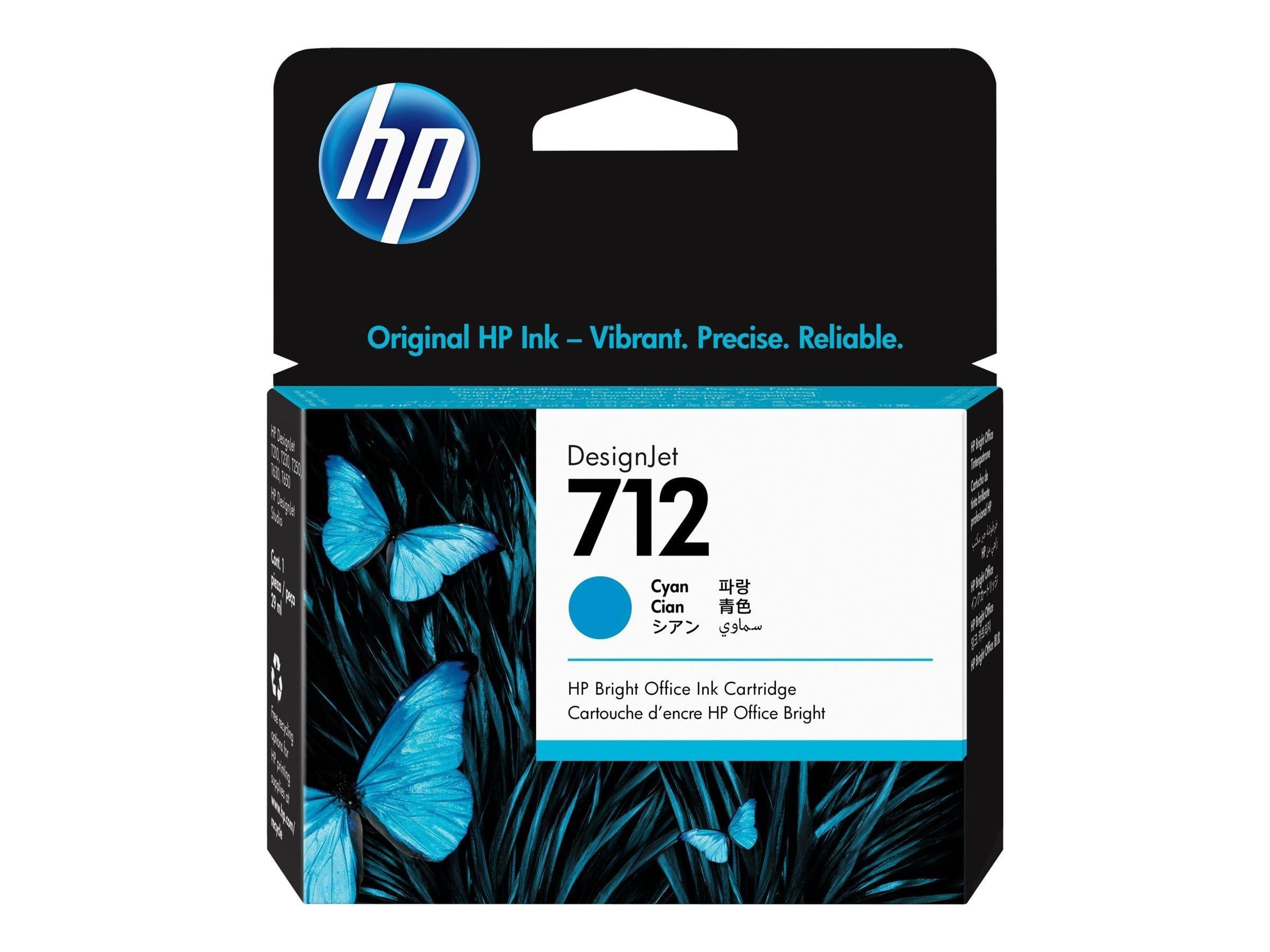 HP 712 / 3ed67a Cyan Ink - Druckerzubehoer Tinte Toner