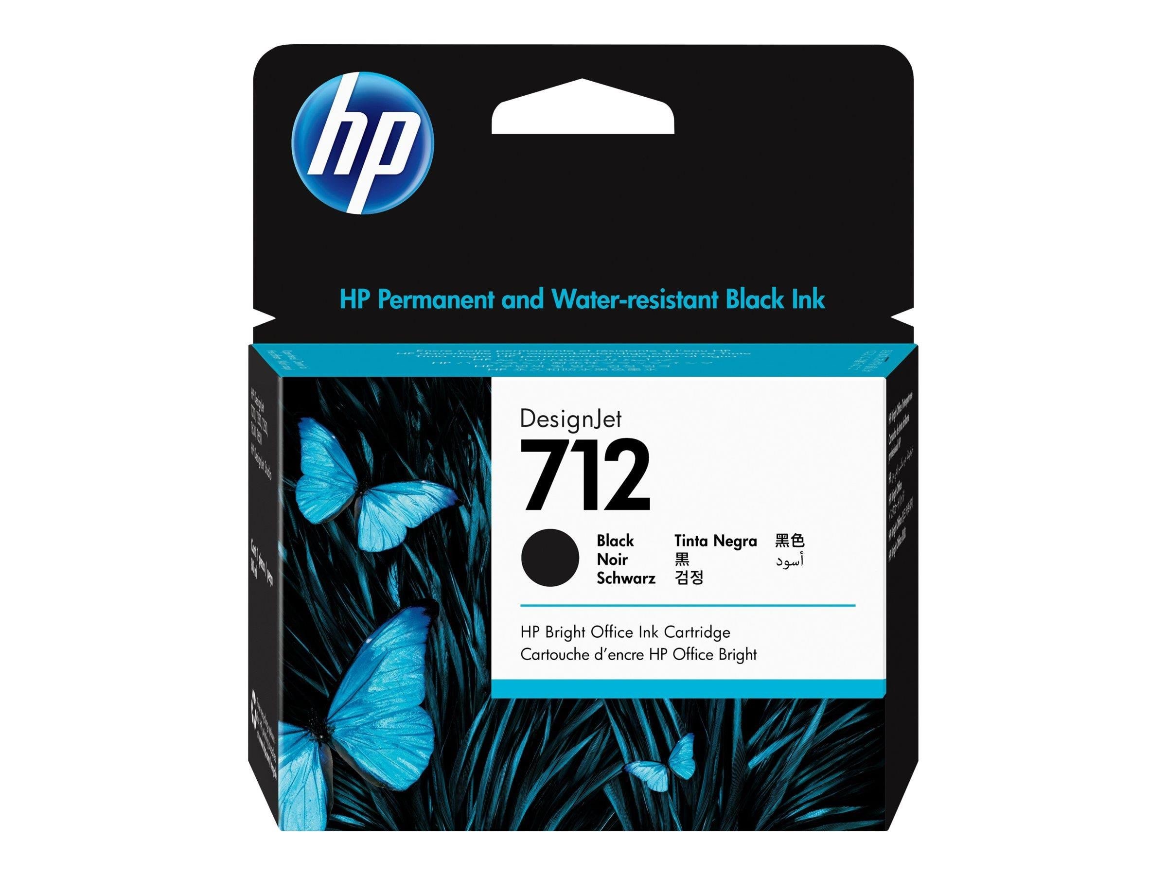 HP 712 / 3ed71a Black Ink 80ml - Druckerzubehoer Tinte Toner