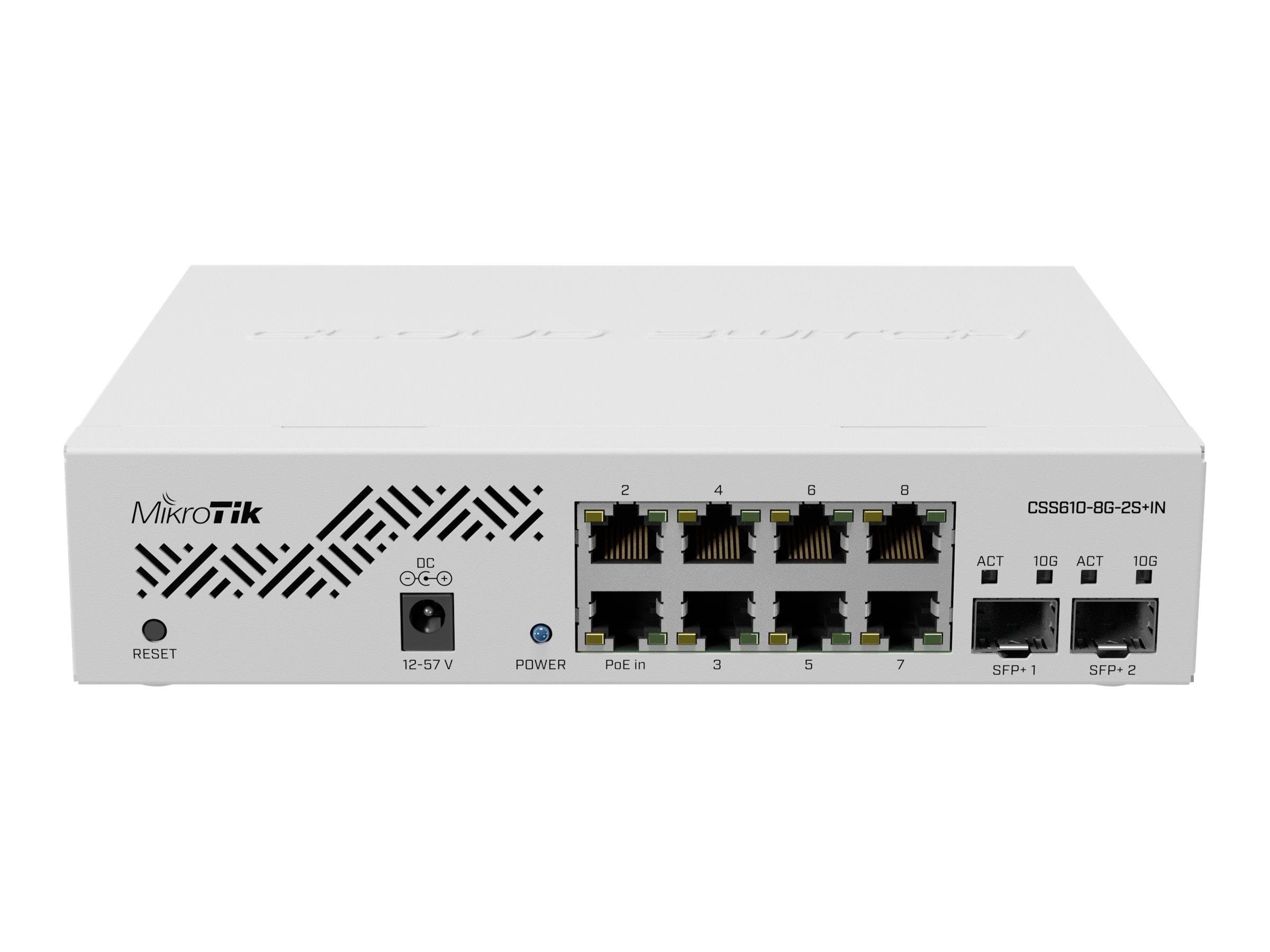 Mikrotik Css610-8g-2s+IN Cloud Smart 10-port Switch (8x 1G Rj45 / 2x 10g Sfp+) - Switches