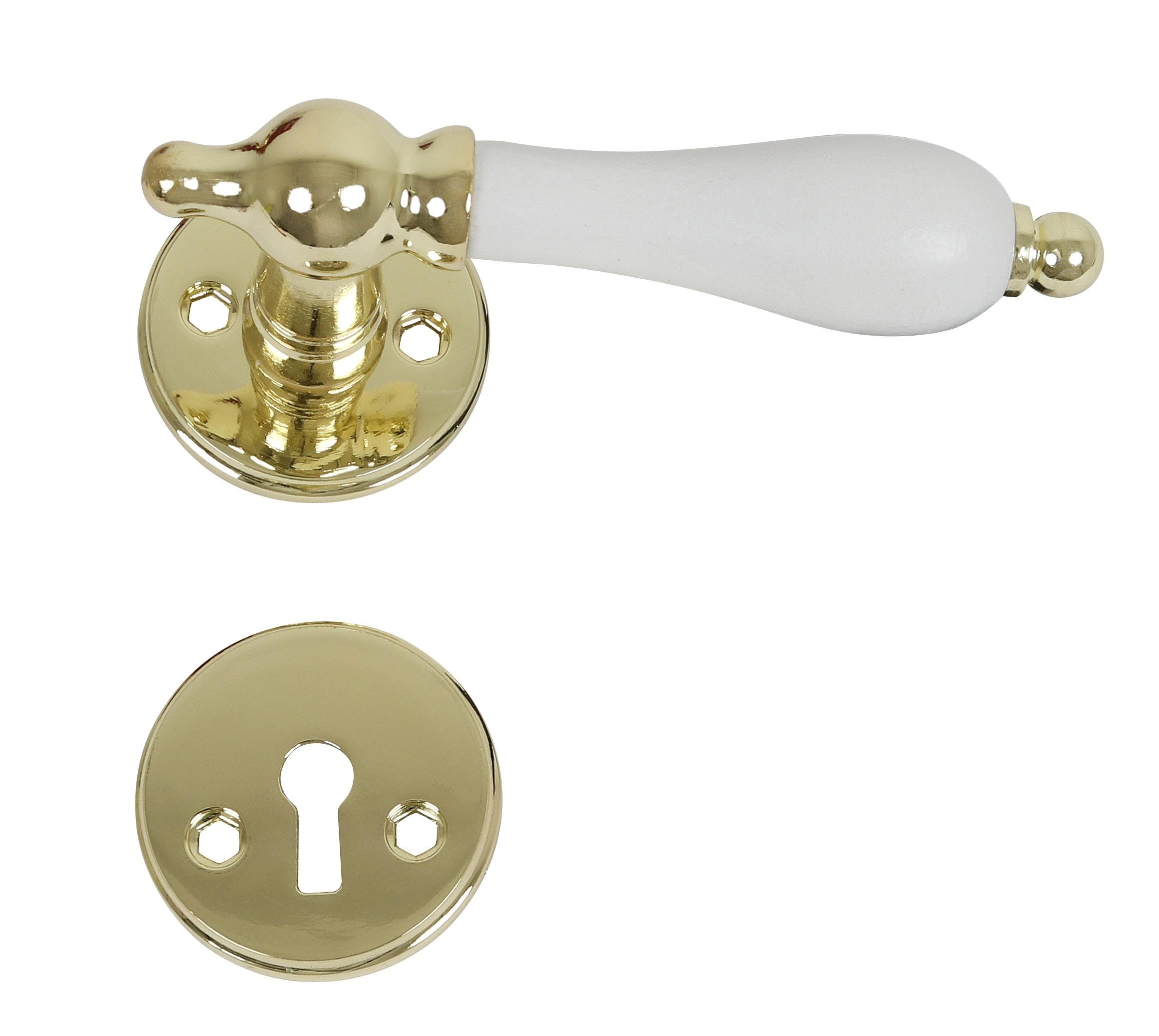 Home>it Brass Door Handle - White Grip - Halterungen Scharniere 13352